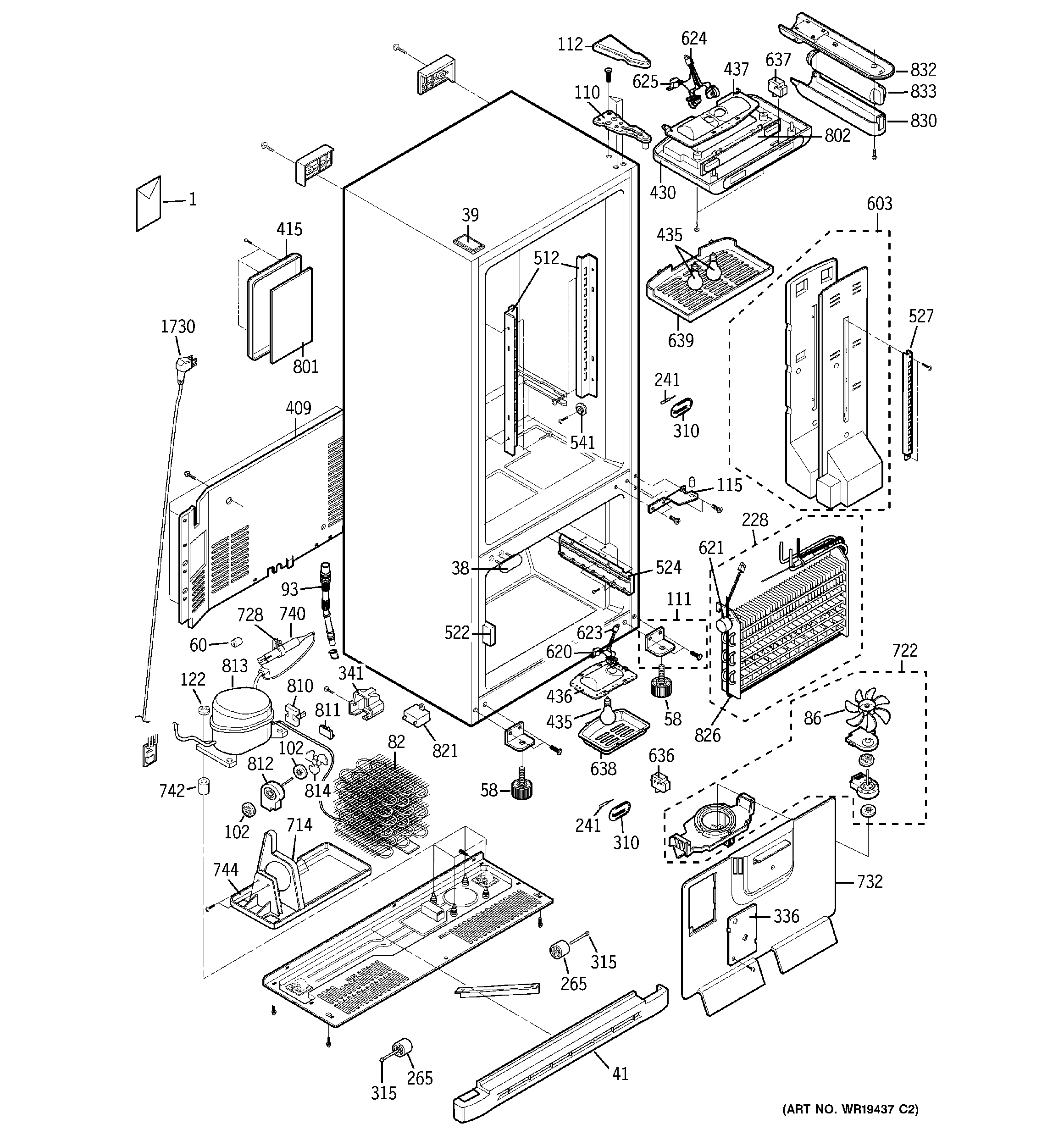 GE PDS20SCPARSS cabinet diagram