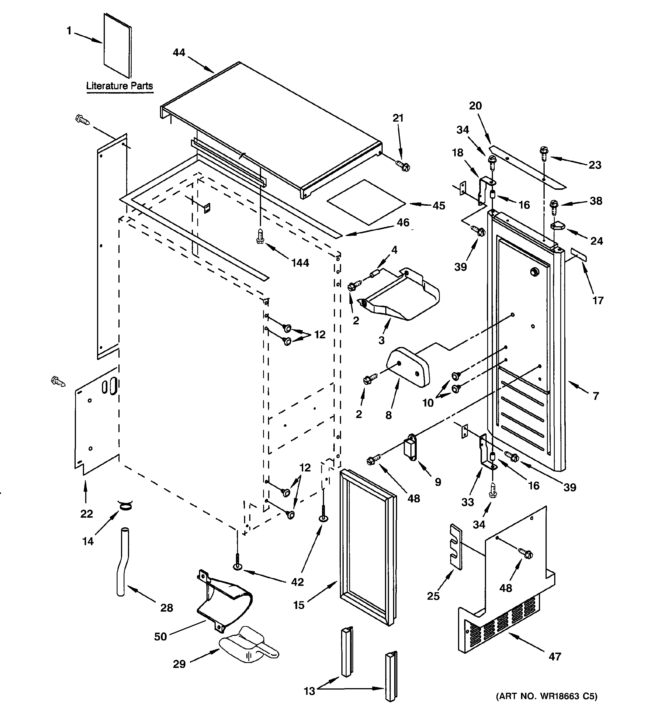 GE ZDIS15CSSP cabinet, liner & door parts diagram