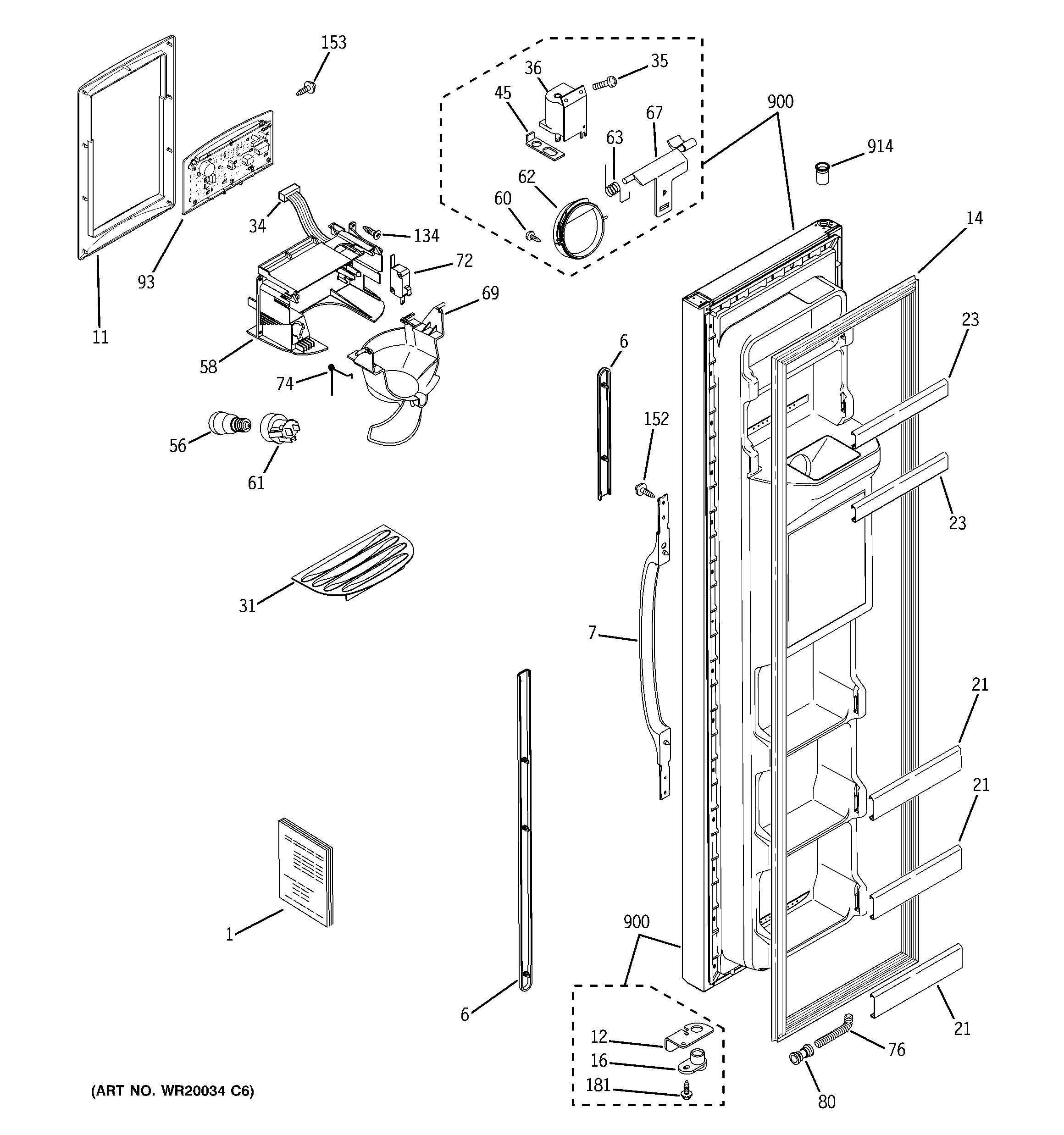 Hotpoint HSM22IFTESA freezer door diagram