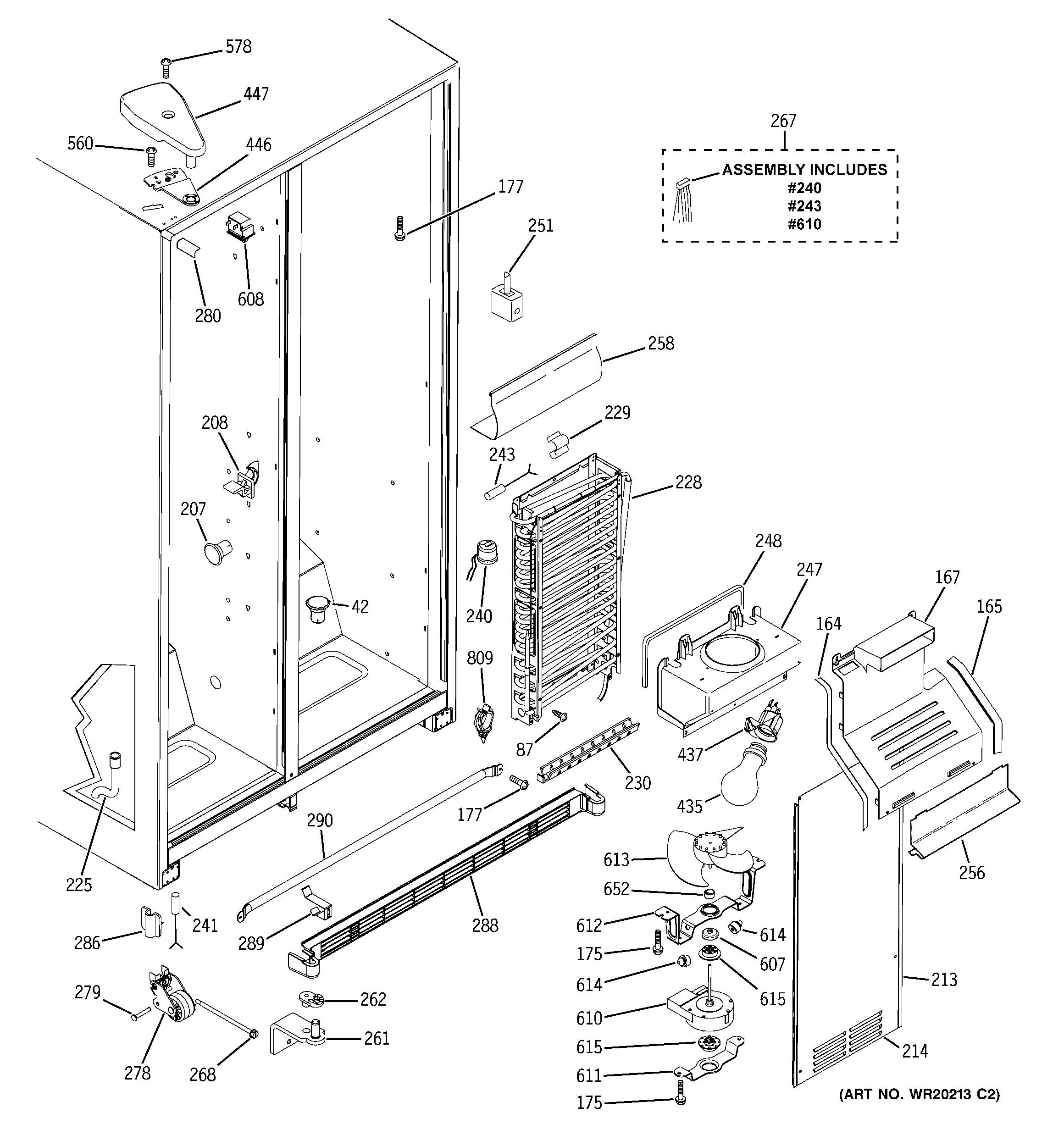 Hotpoint HSM22IFTESA freezer section diagram