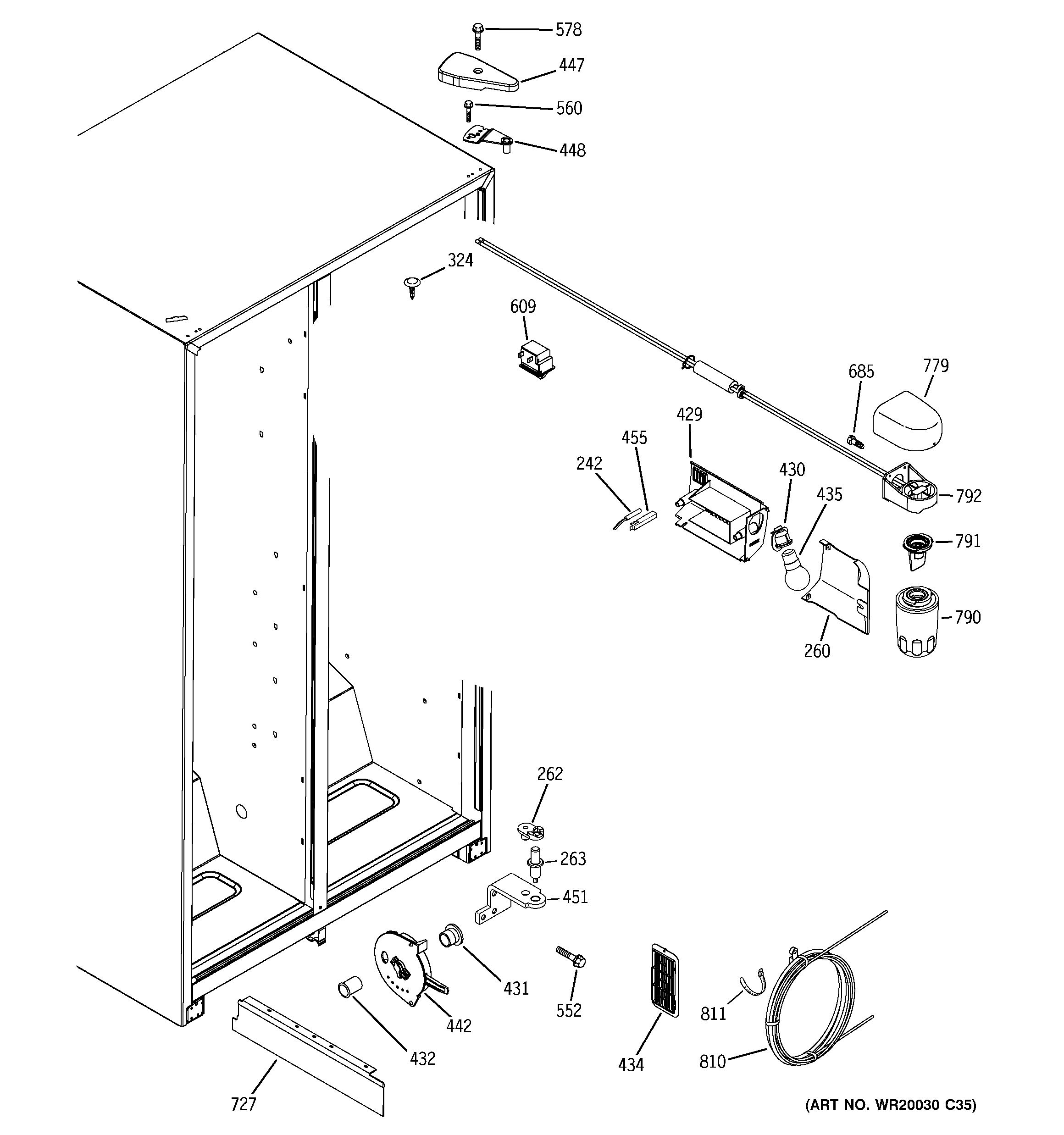 Hotpoint HSM22IFTESA fresh food section diagram