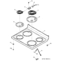 GE JBP35CM1WW cooktop diagram