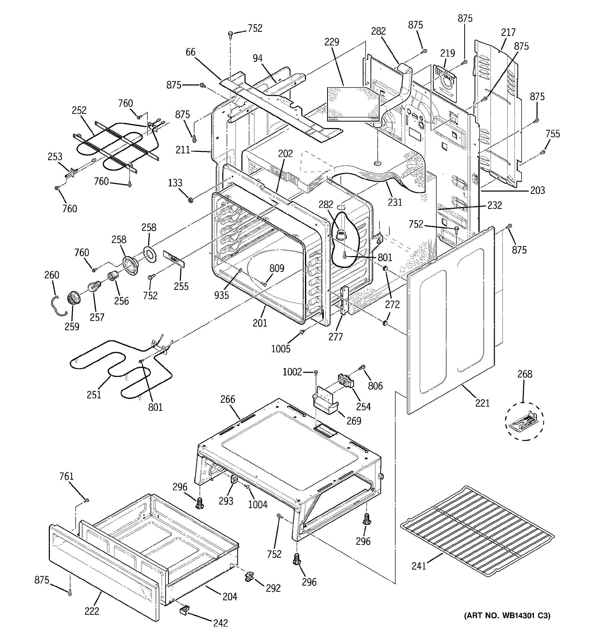 GE JBP72DM1BB body parts diagram
