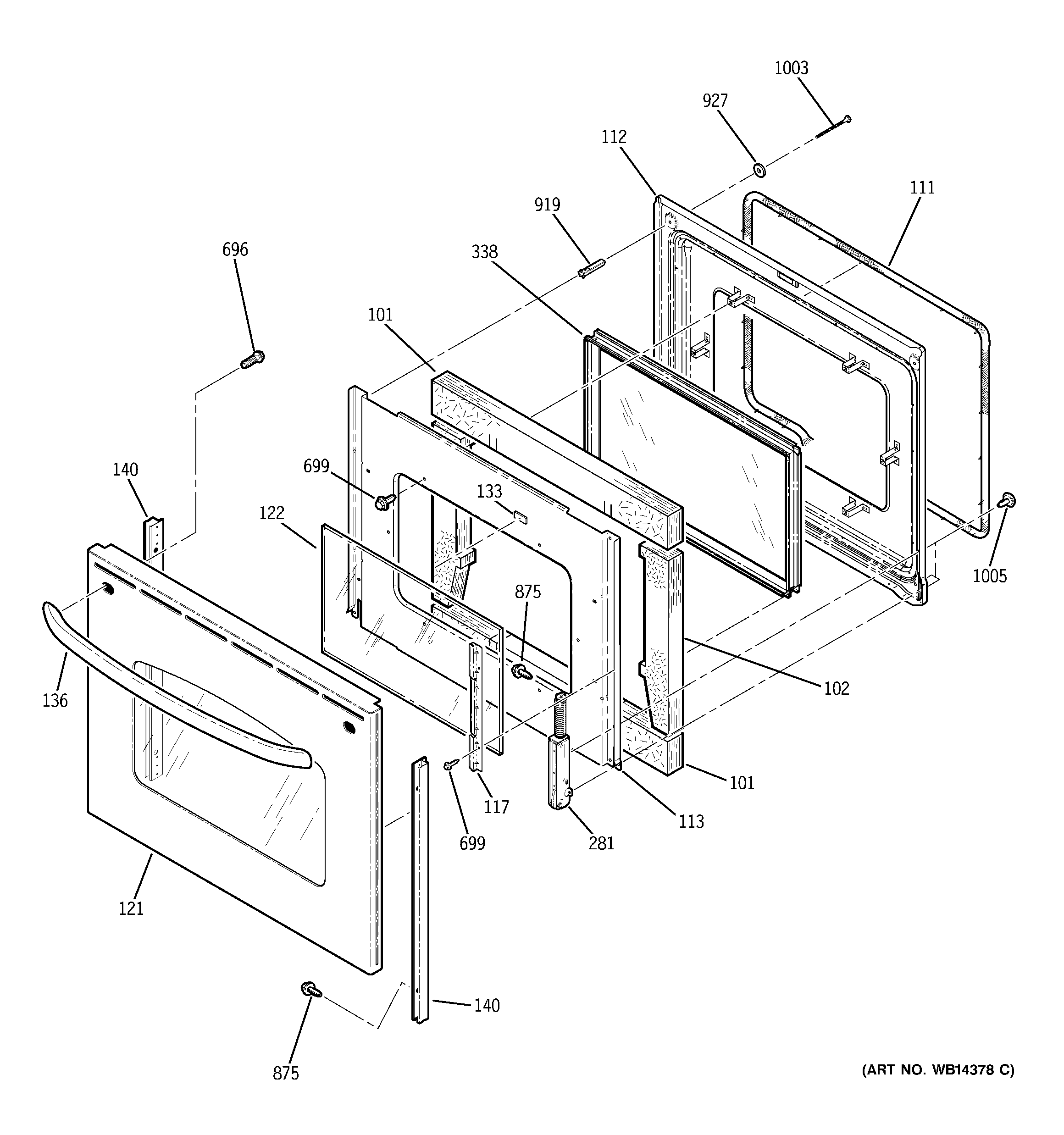 GE JBP80SM1SS door diagram