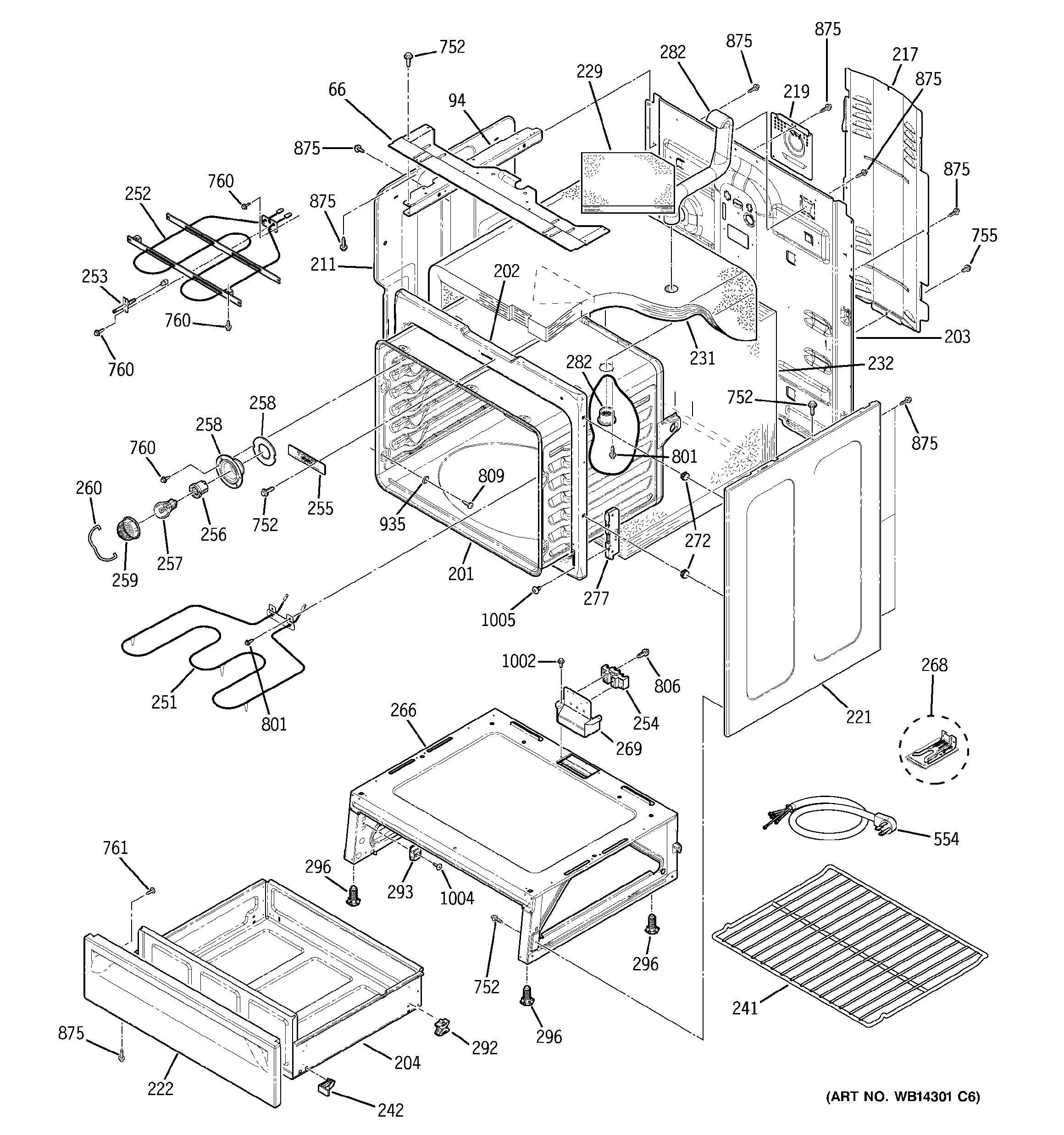 GE JCBP67CM1BB body parts diagram