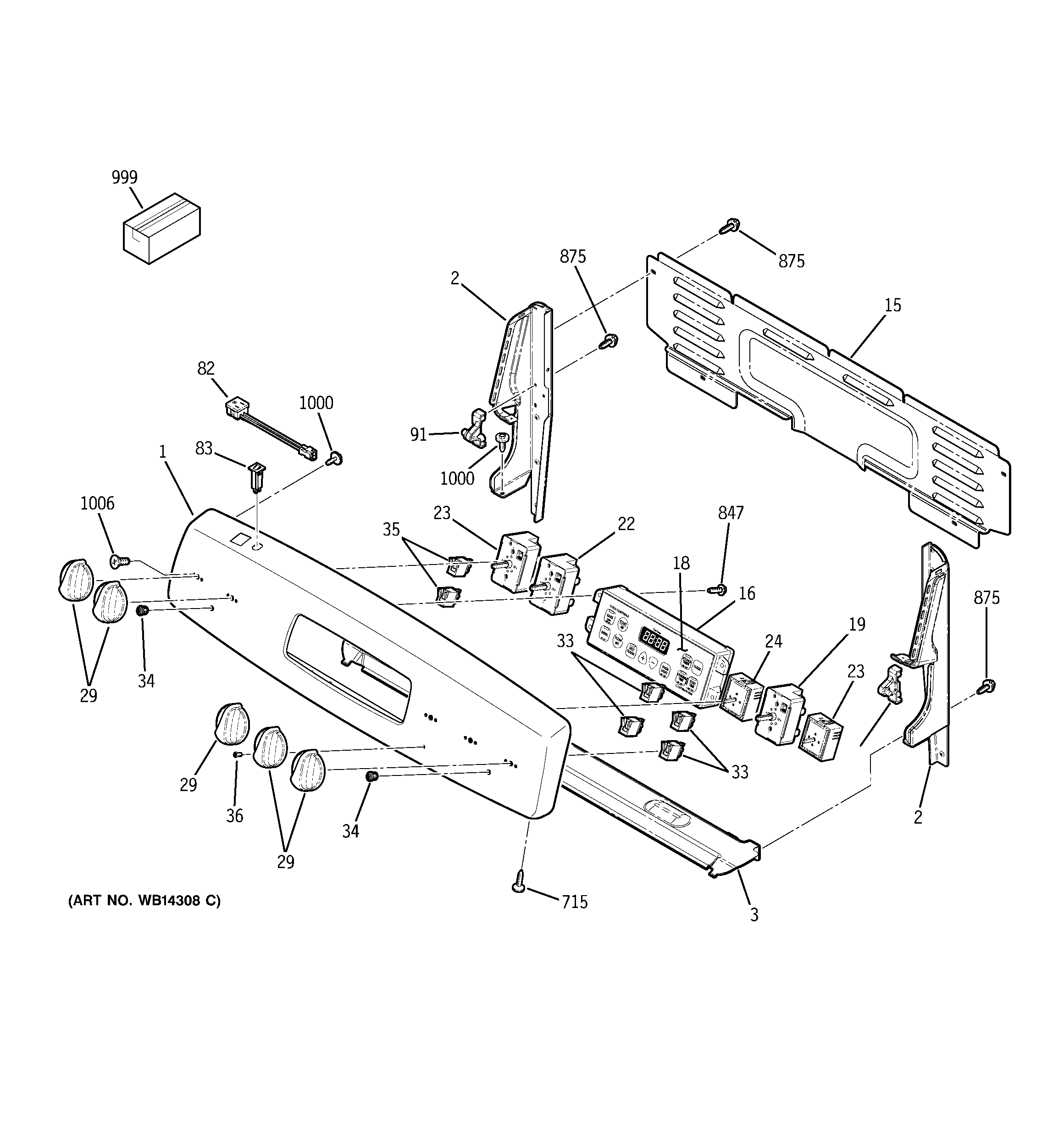 GE JCBP71CM1BB control panel diagram