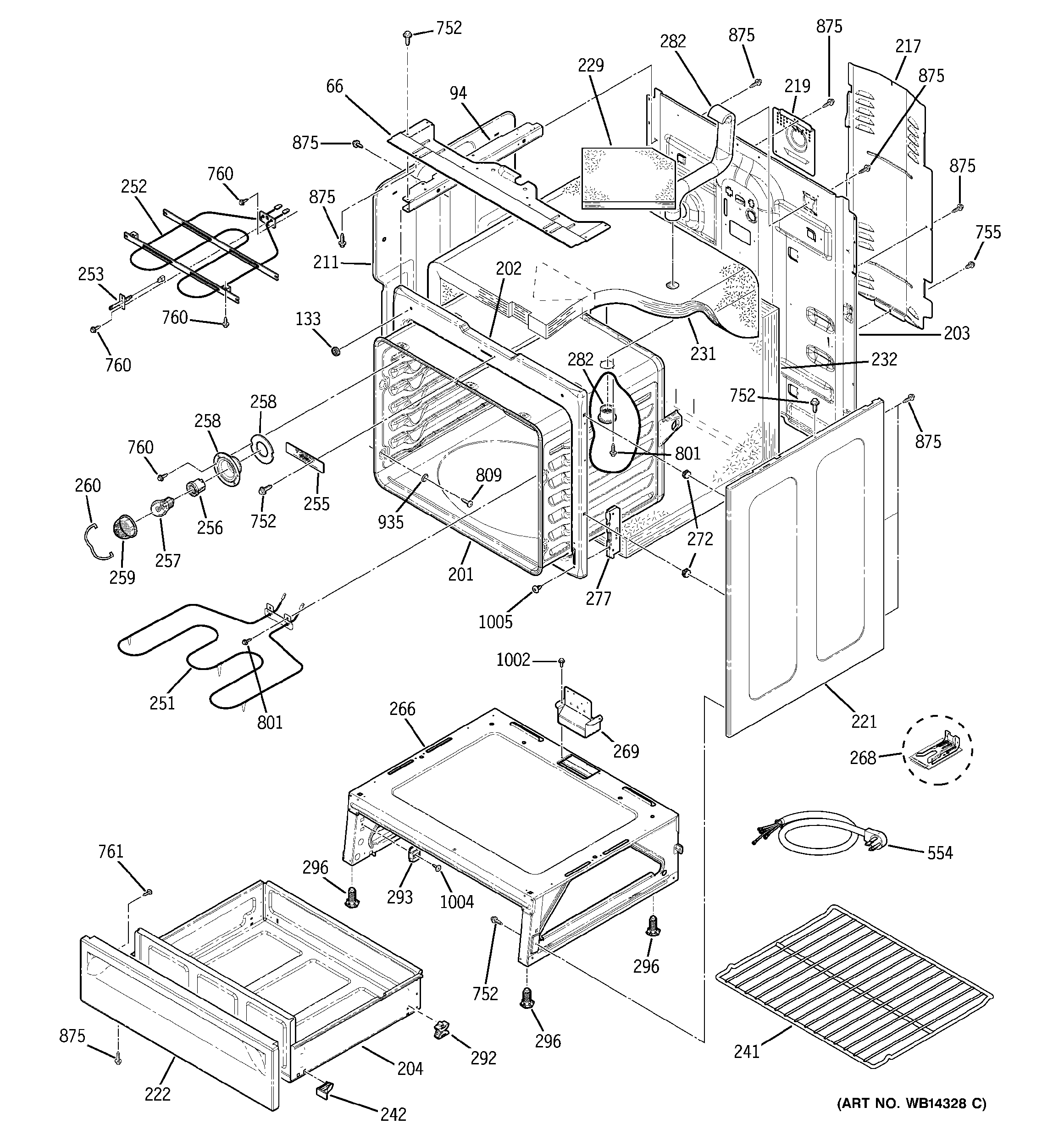 GE JCBP71CM1BB body parts diagram