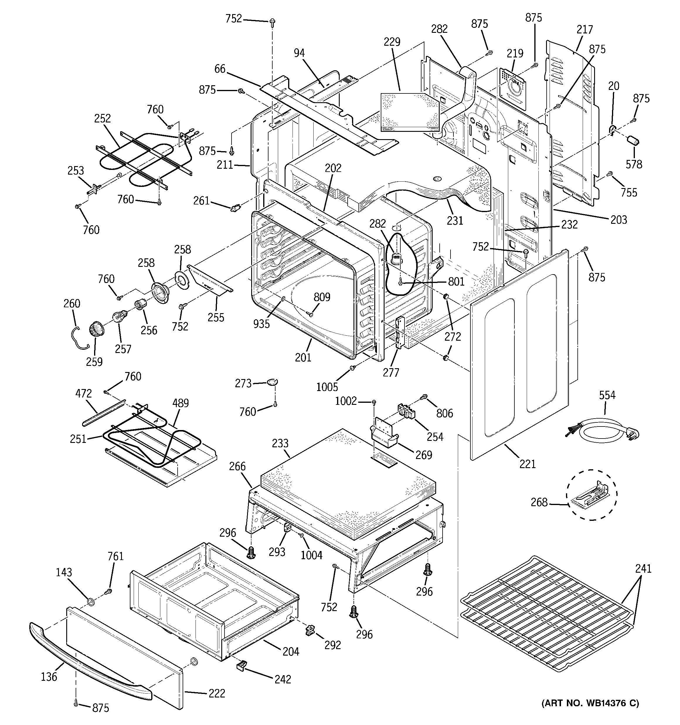 GE JCBP79SM1SS body parts diagram