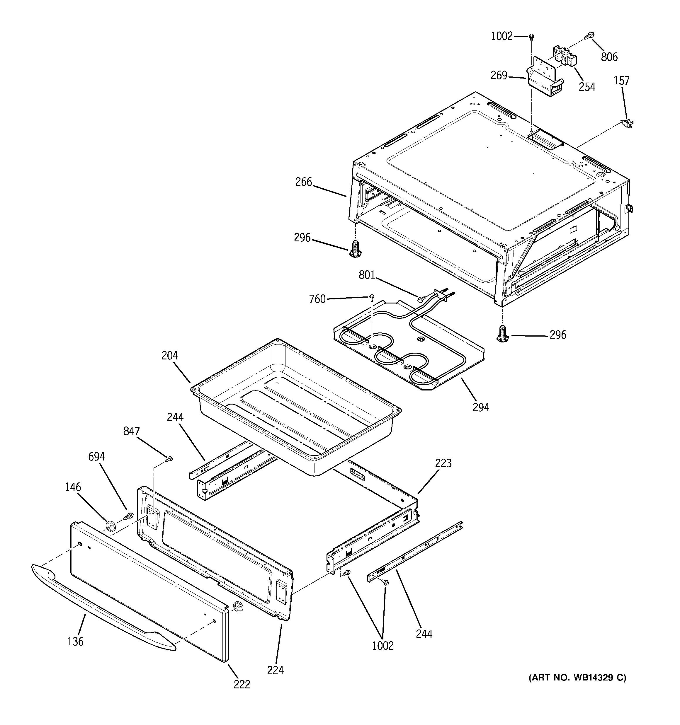 GE JCBP81SM1SS warming drawer diagram