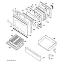 GE JGBP86WEL3WW door & drawer parts diagram