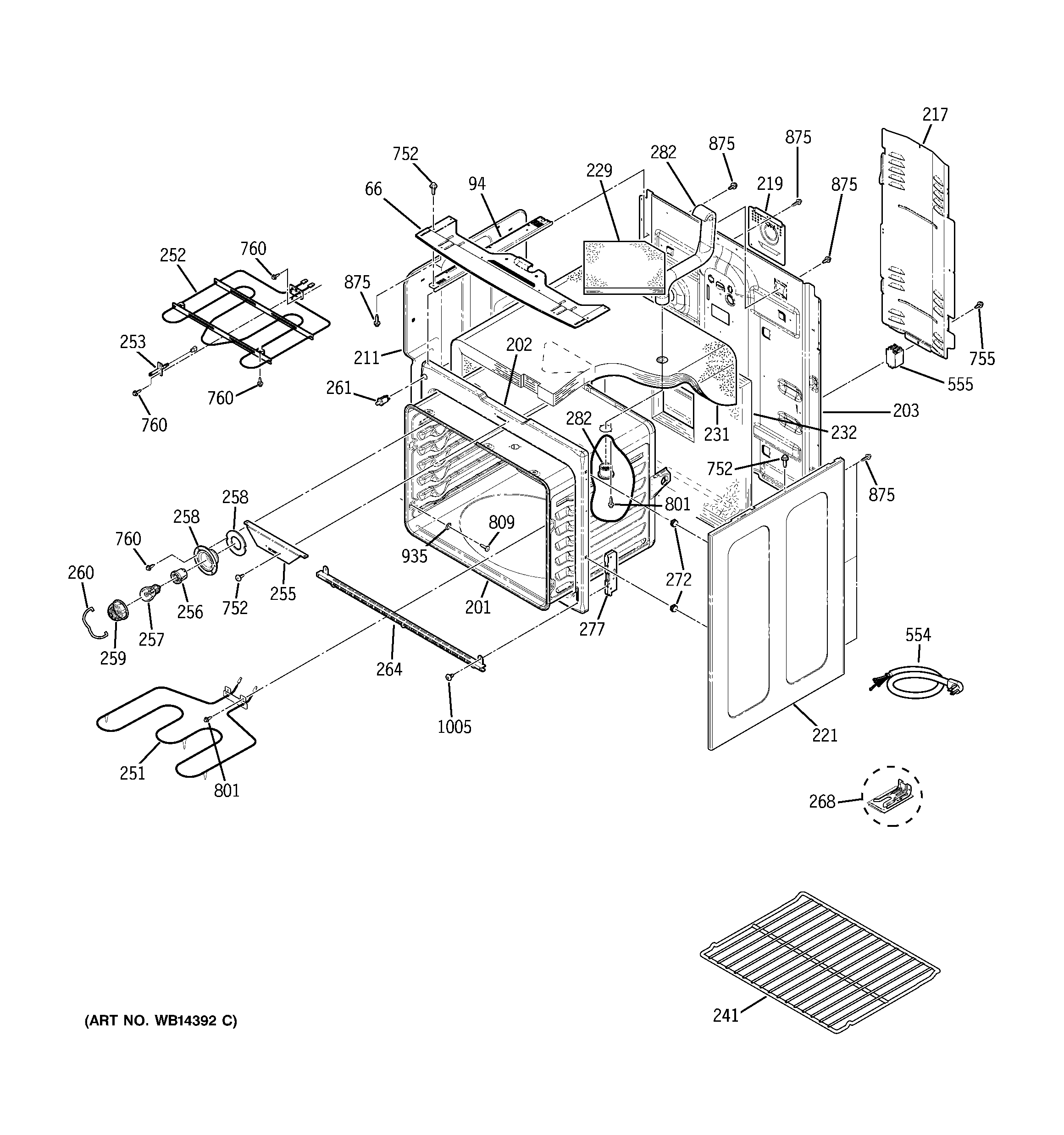 GE JCB900BK4BB body parts diagram
