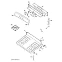 GE JGBS17DEM1WW control panel & cooktop diagram