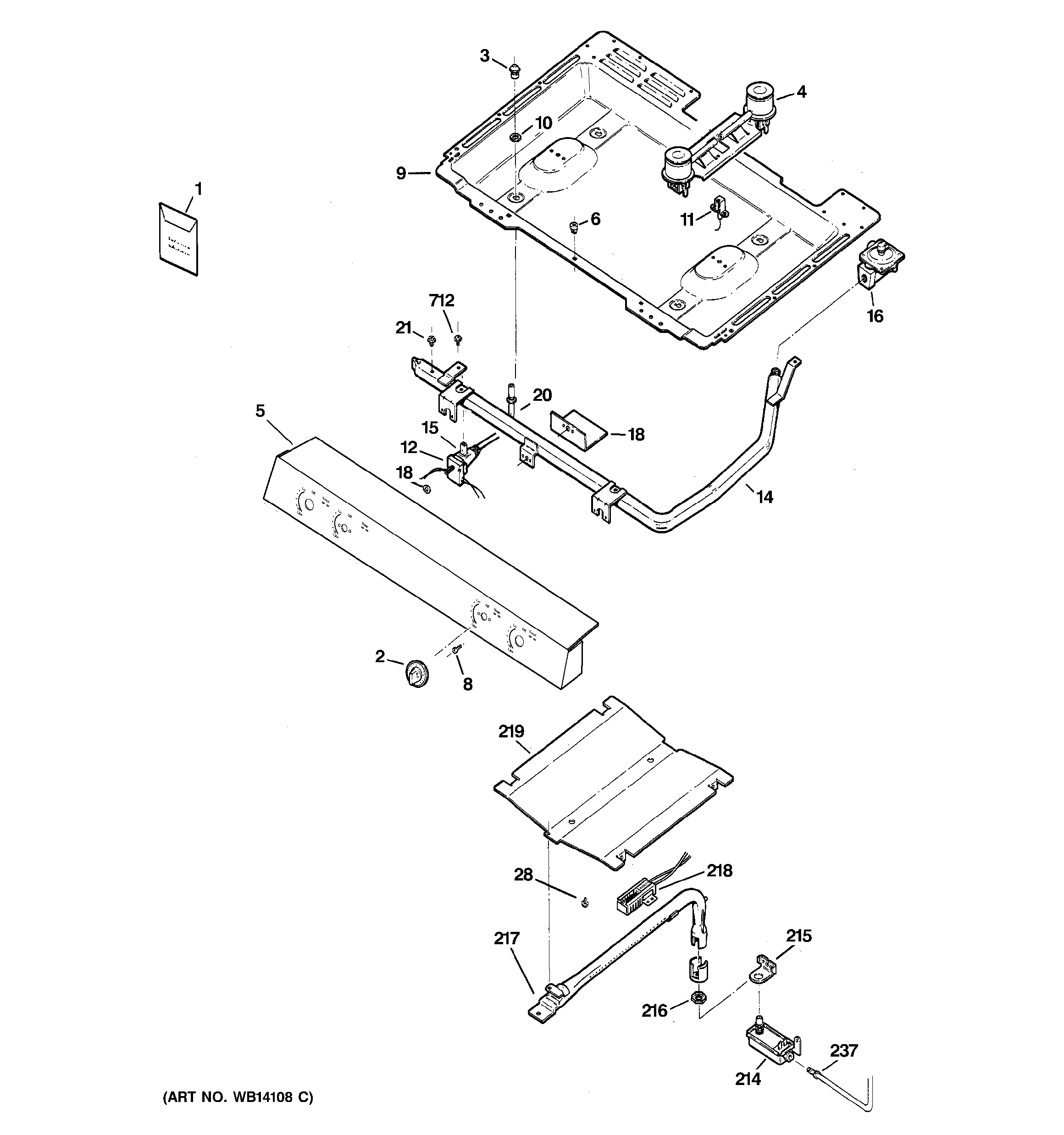 GE JGBS20DEM1WW gas & burner parts diagram