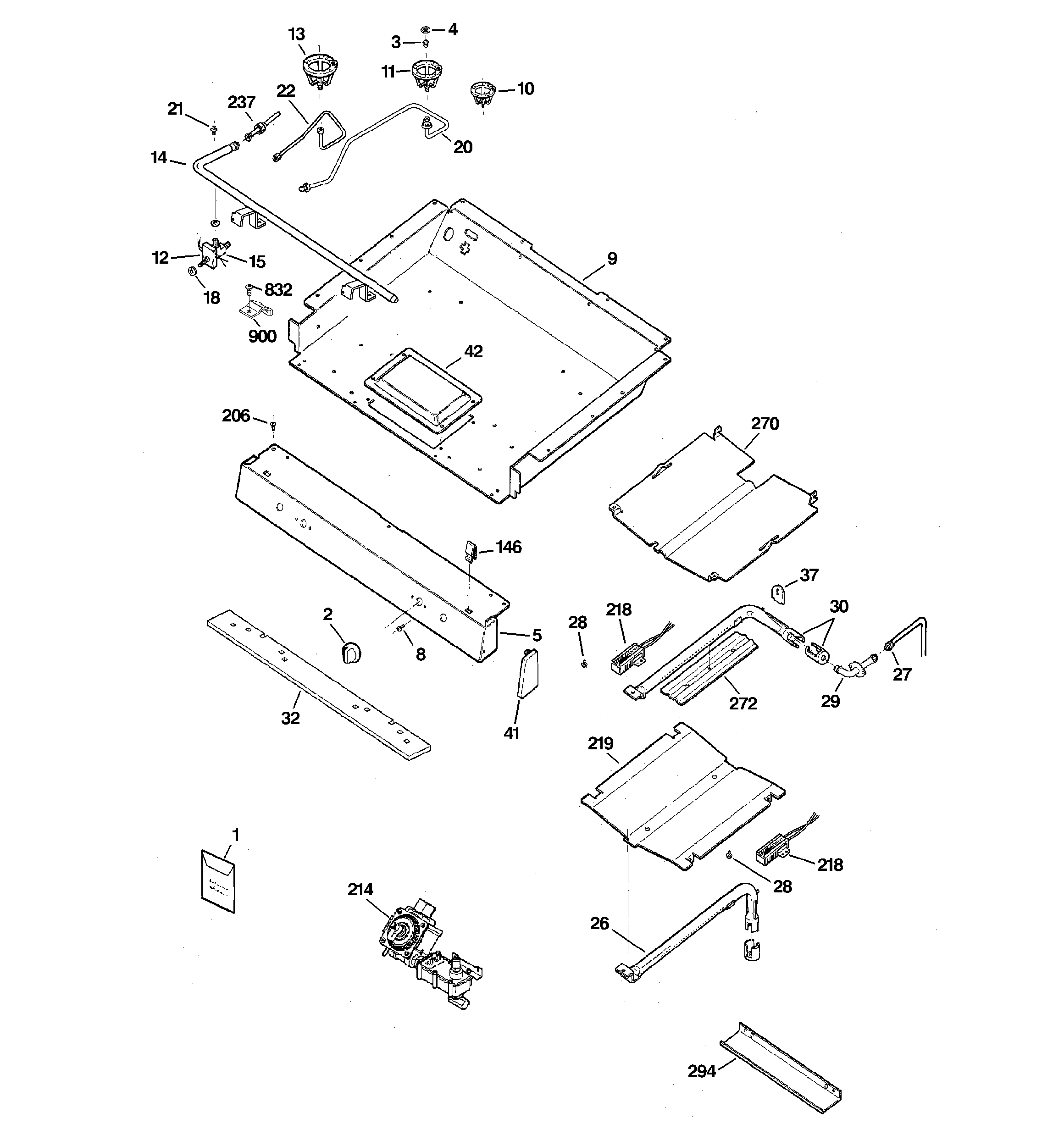 GE JGBP33SEM1SS gas & burner parts diagram
