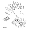 GE JGBP85SEM1SS control panel & cooktop diagram