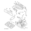 GE JGBP87MEM1BG control panel & cooktop diagram