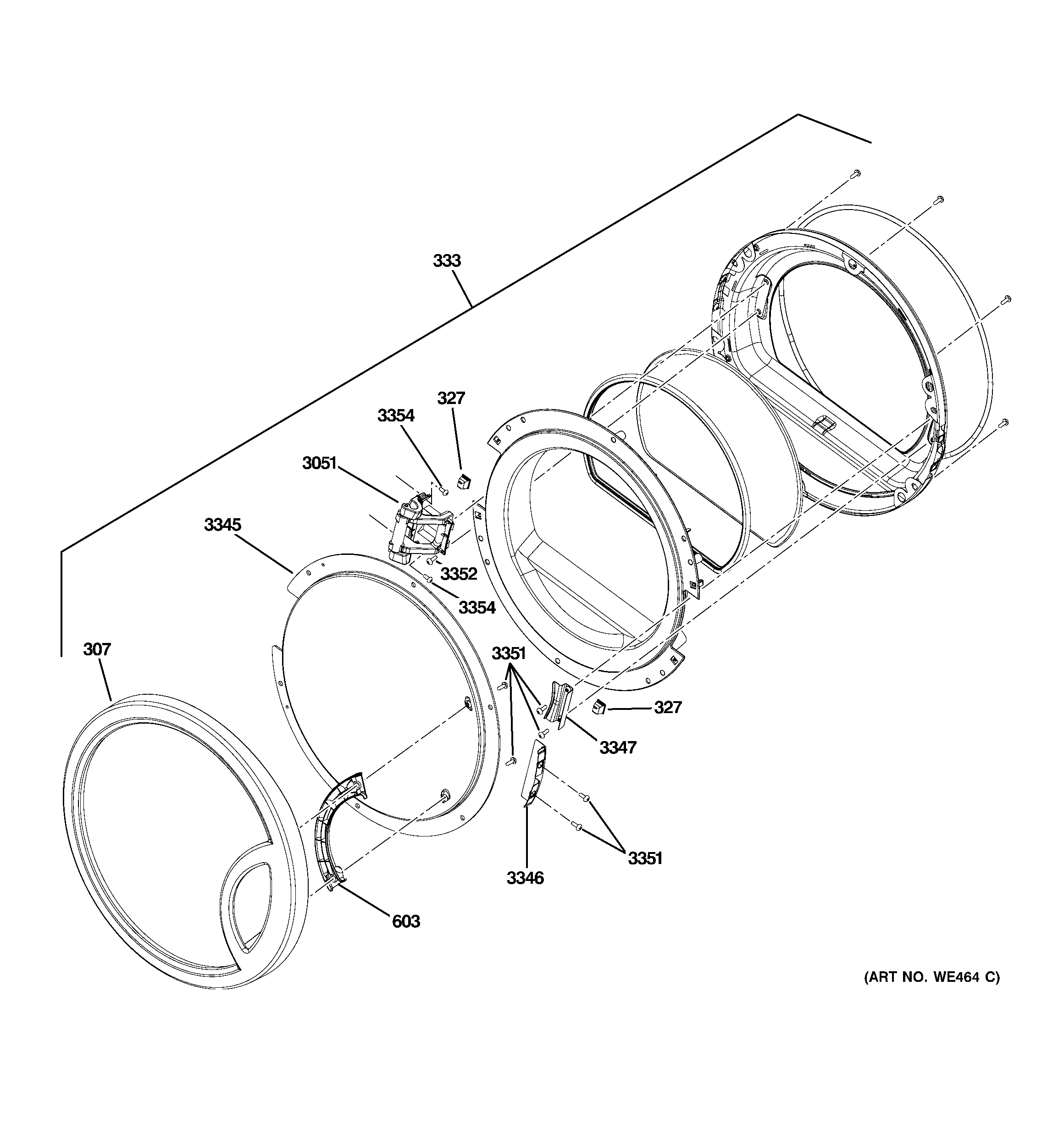 GE DBVH512GF1WW door diagram