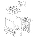 GE GSD2000J04BB escutcheon & door assembly diagram