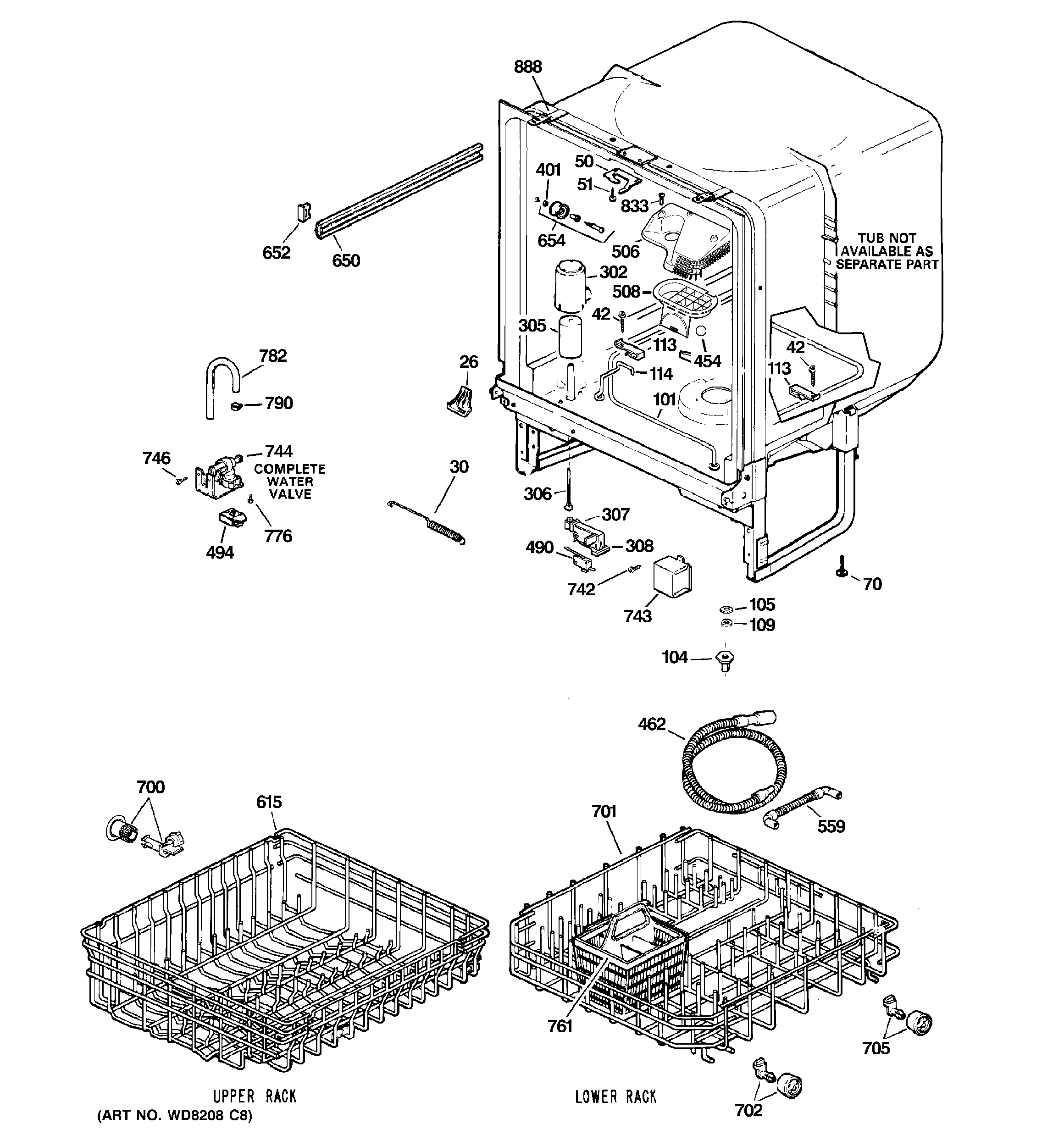 GE GSM2260N00SS body parts diagram