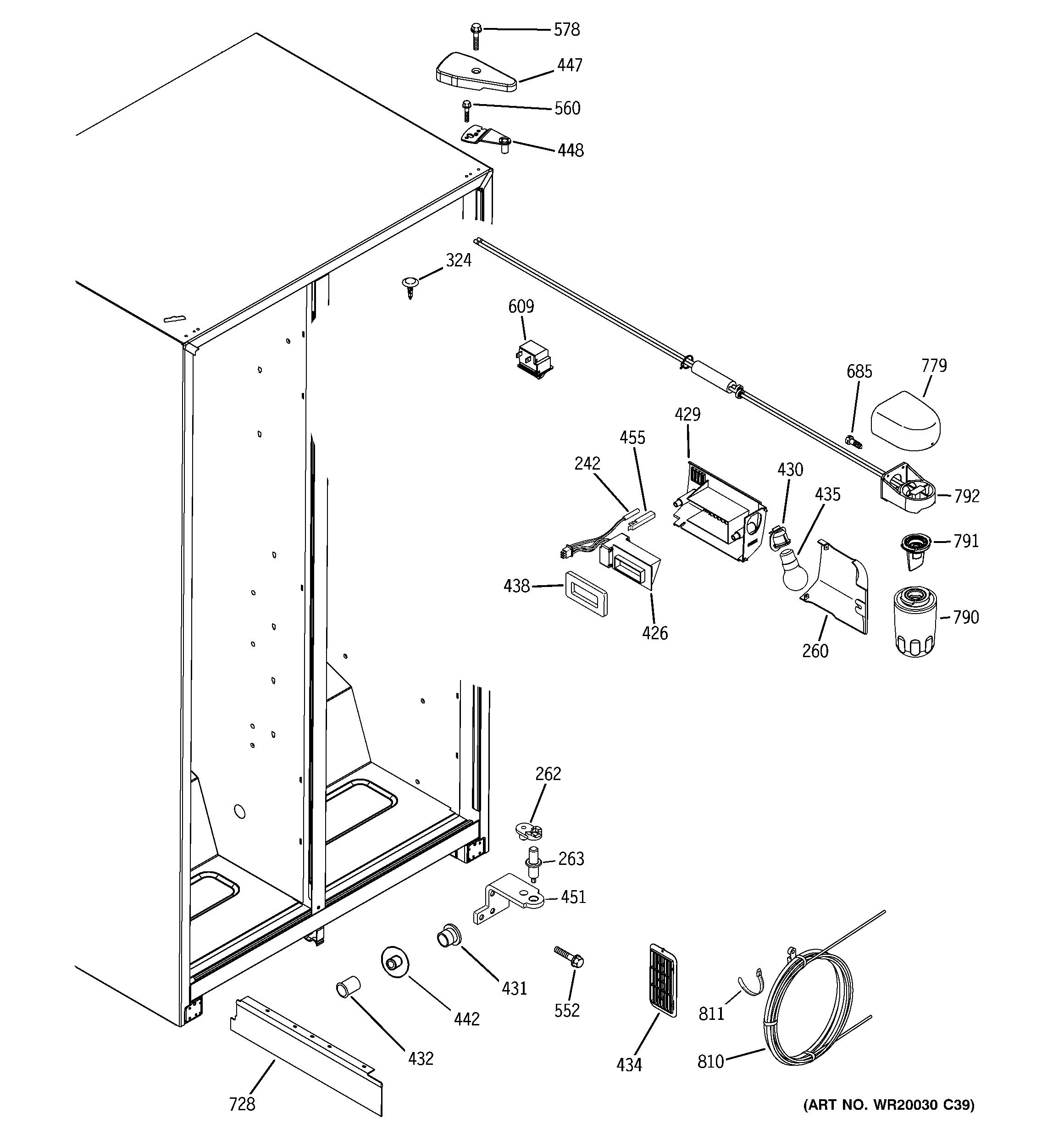 Hotpoint HSM25IFTESA fresh food section diagram