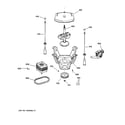GE WDSR2080D5WW suspension, pump & drive components diagram