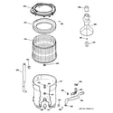 GE WJRR4170E1WW tub, basket & agitator diagram