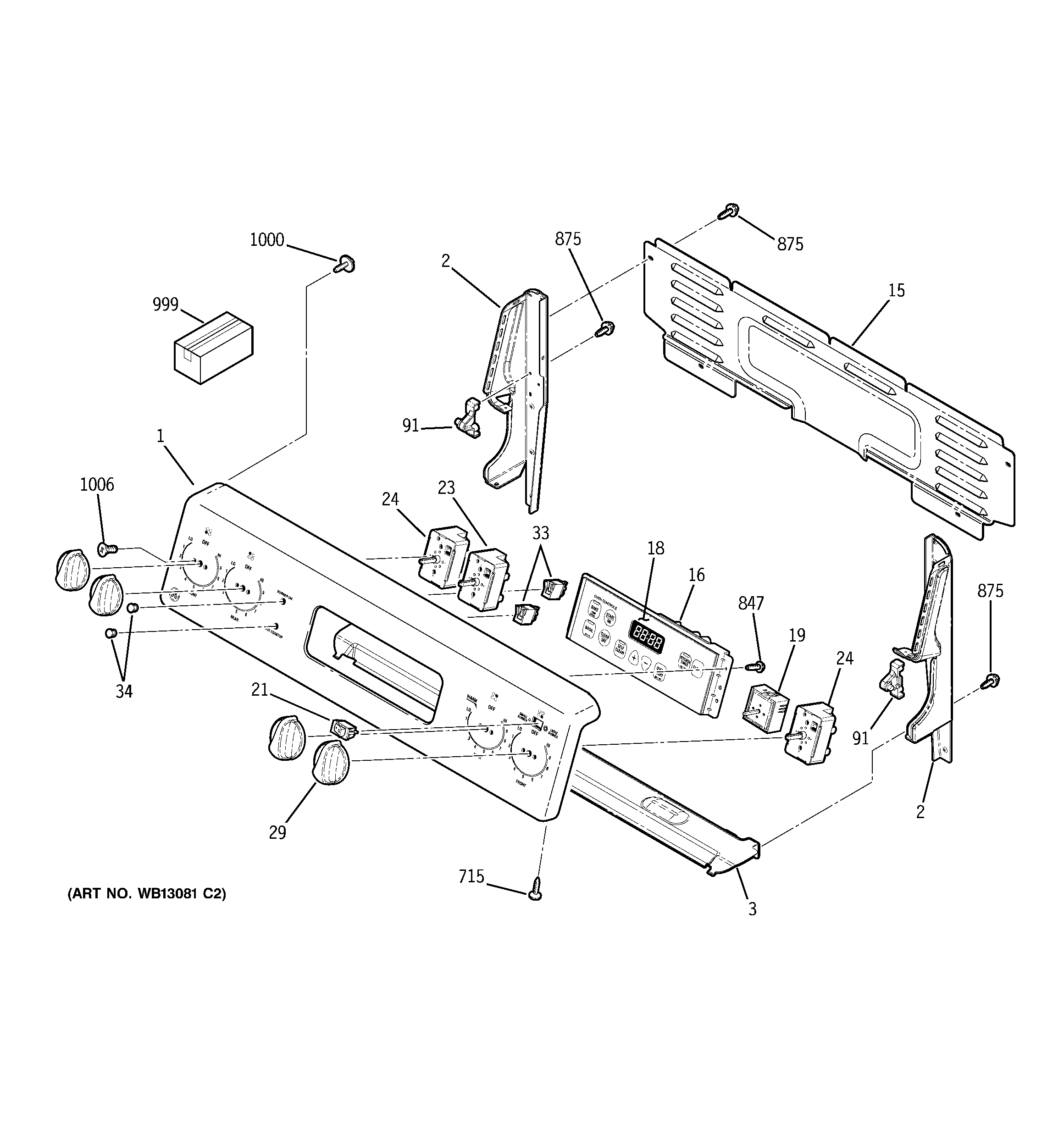 GE JBP67CM1BB control panel diagram