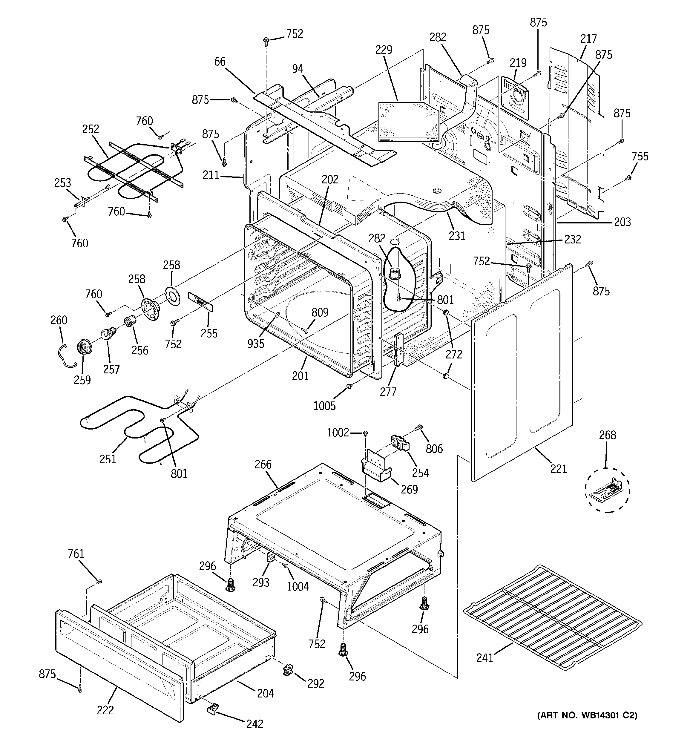 GE JBP67CM1BB body parts diagram
