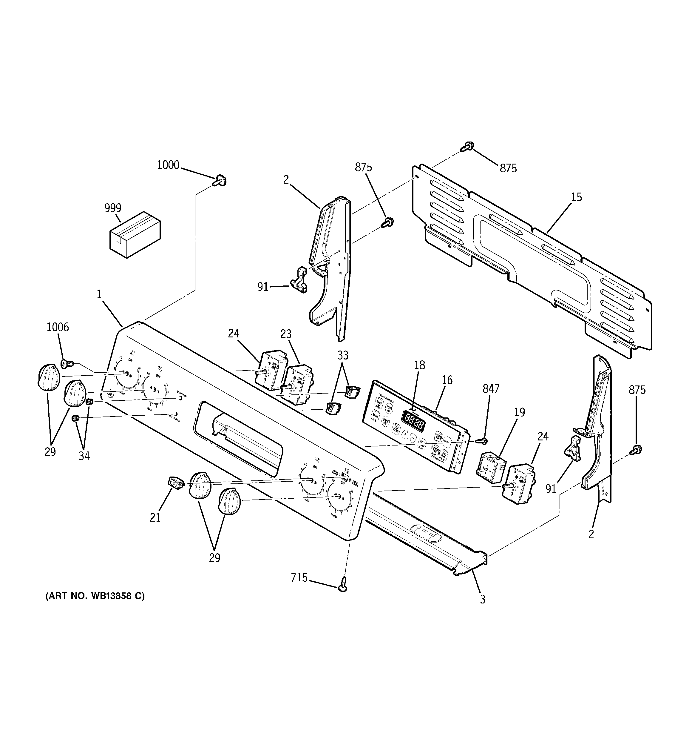 GE JBP67SM1SS control panel diagram
