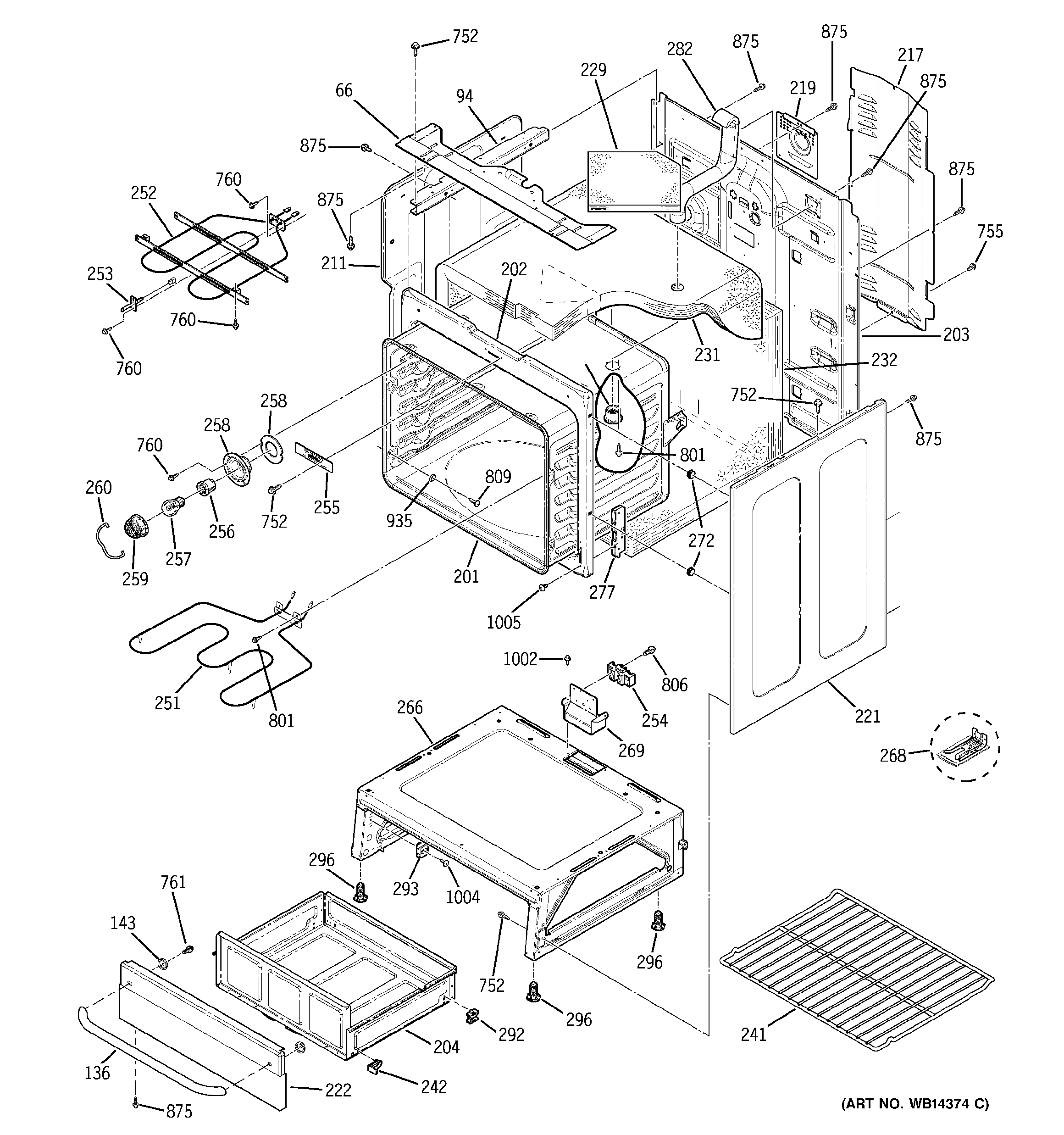 GE JBP71SM1SS body parts diagram