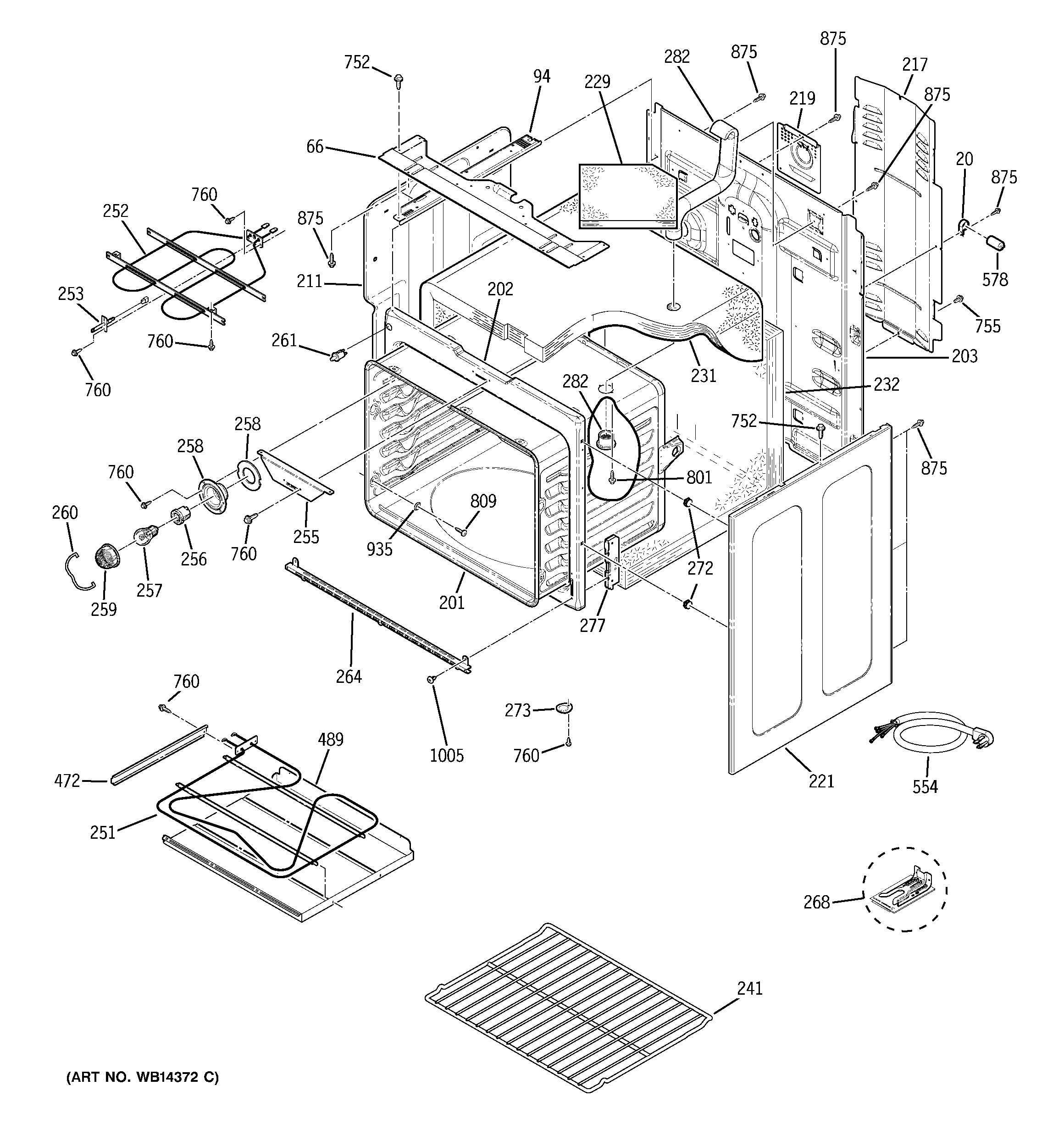 GE JCBP85SM1SS body parts diagram