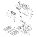 GE JGB900WEK7WW control panel & cooktop diagram