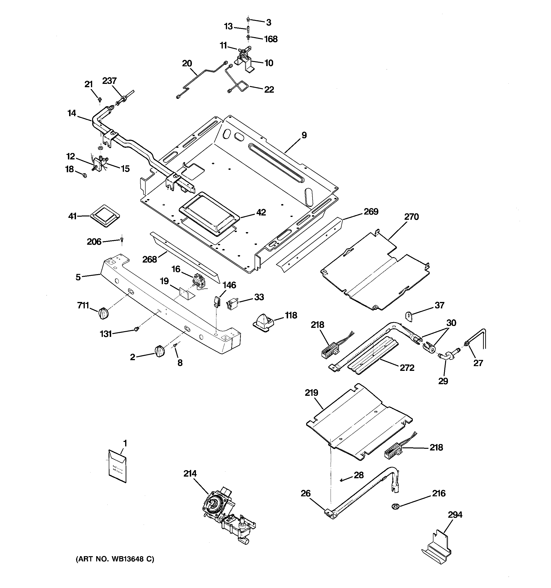 GE JGB928KEK6CC gas & burner parts diagram