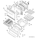 GE JGB928BEK6BB door & drawer parts diagram