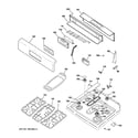 GE JGBP88SEL3SS control panel & cooktop diagram