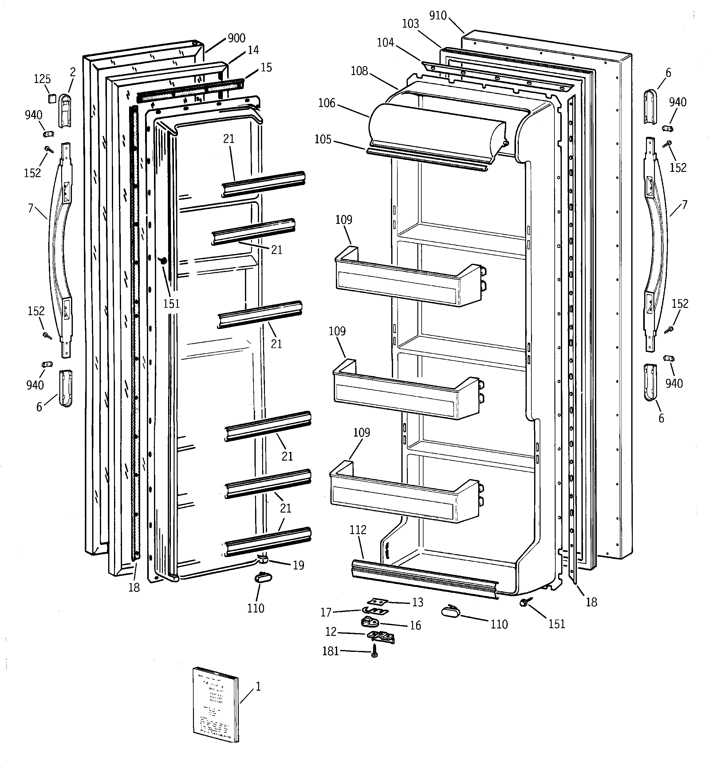 Hotpoint CSX22GABEAA doors diagram