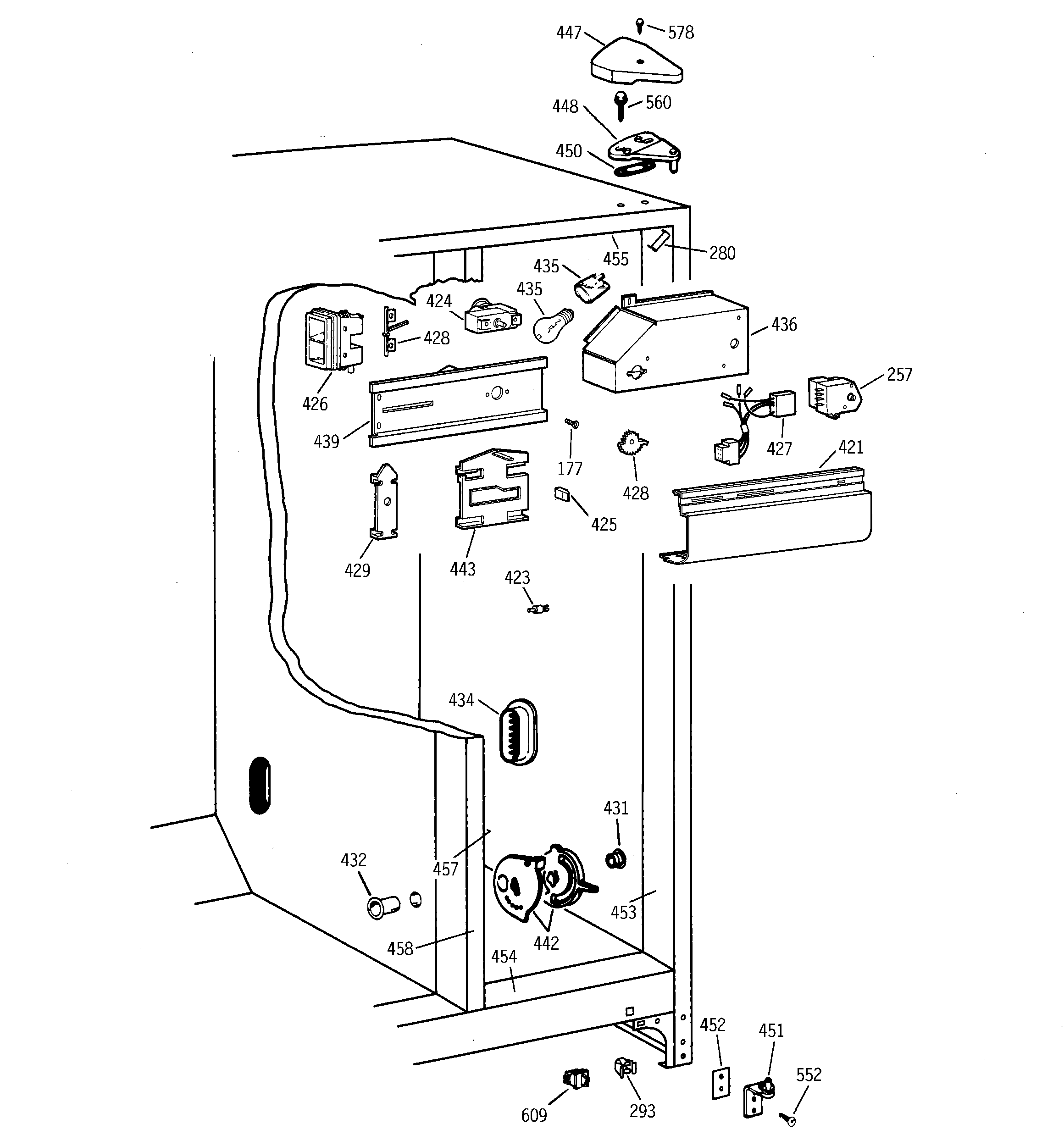 Hotpoint CSX22GABEAA fresh food section diagram