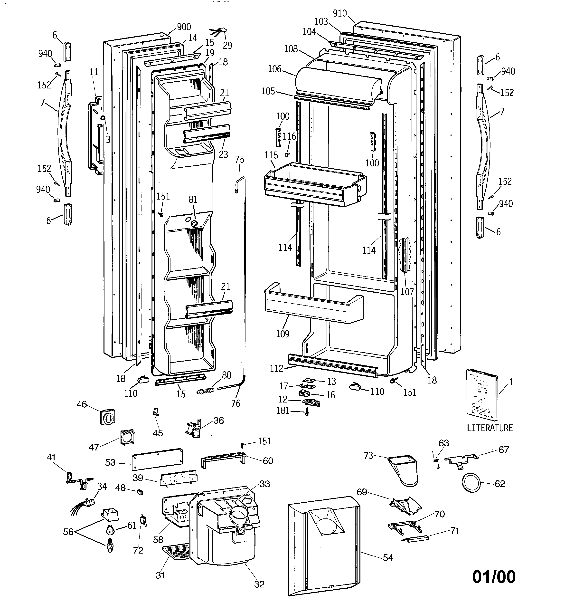 Hotpoint CST25GRBEWW doors diagram