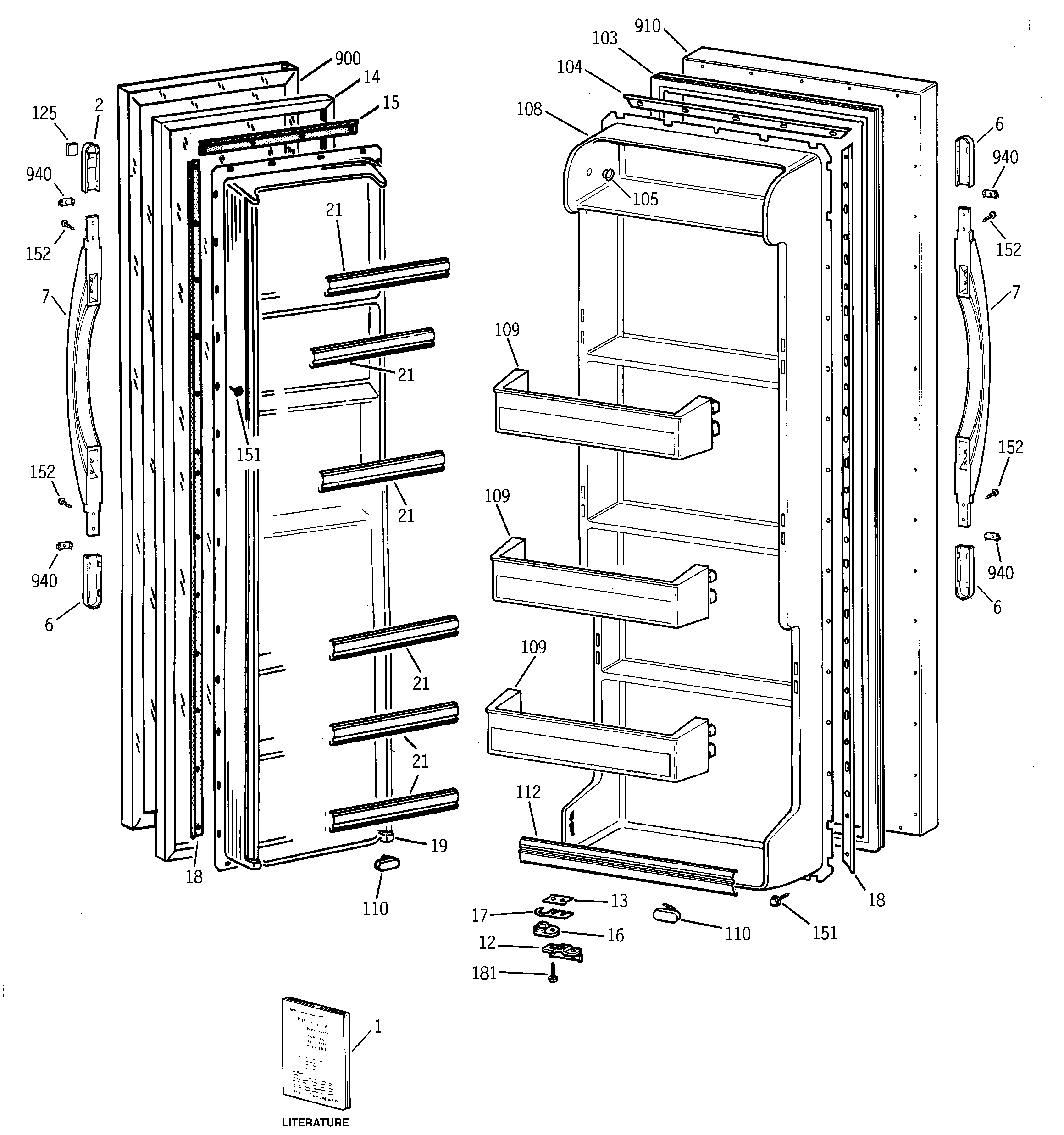 Hotpoint CSX19LABEWH doors diagram