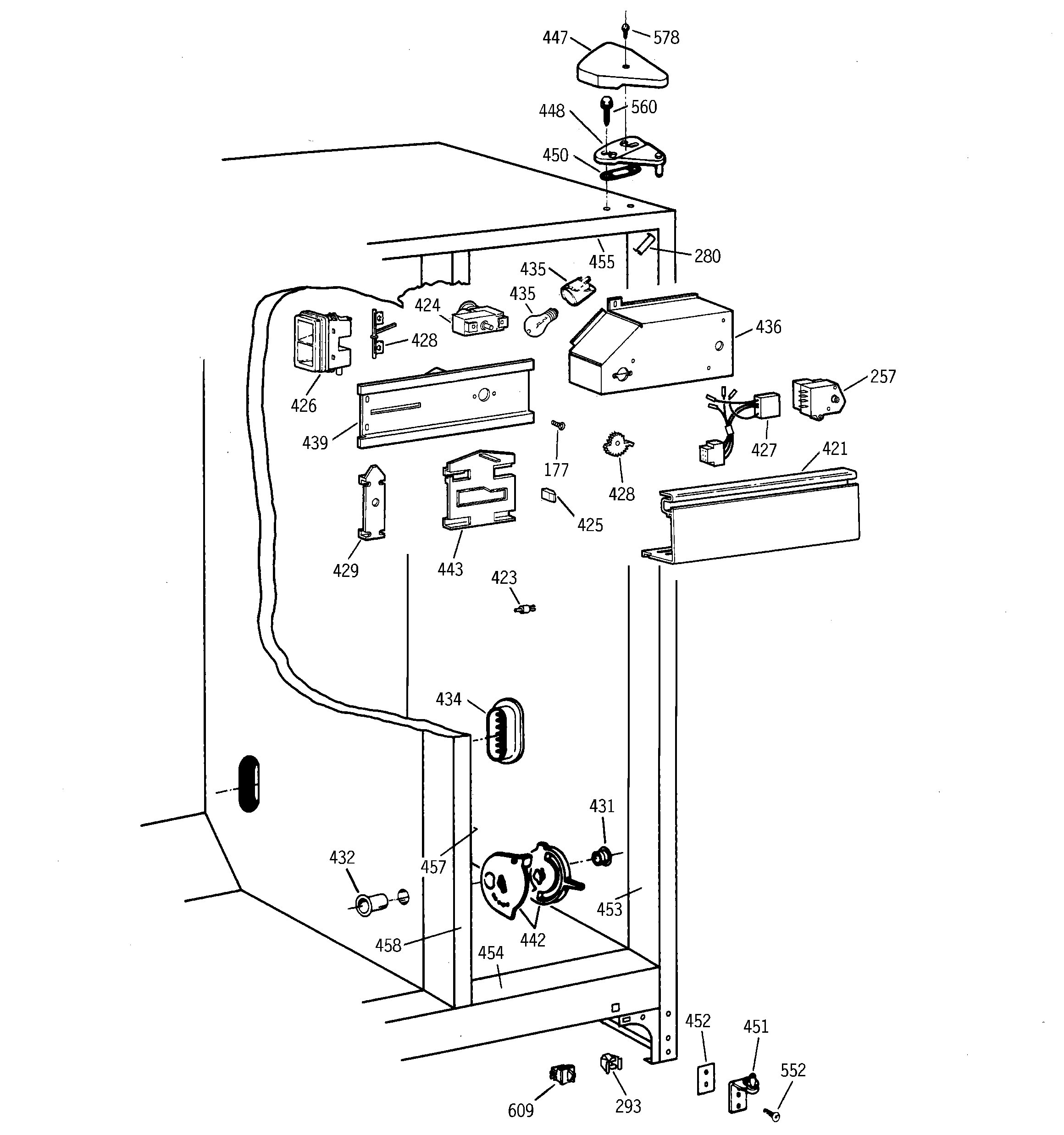 Hotpoint CSX19LABEWH fresh food section diagram