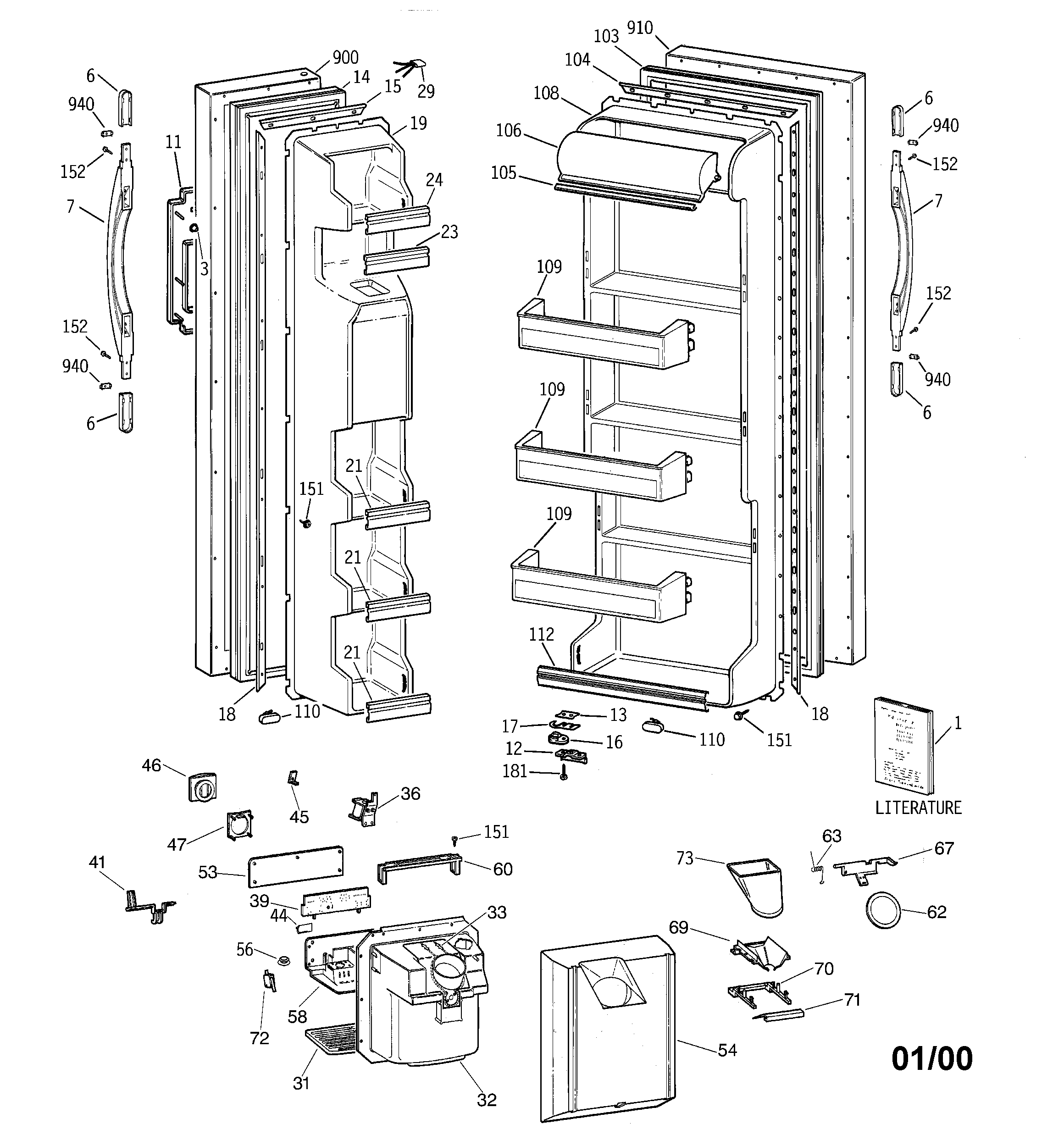 Hotpoint CSX22BCBEWH doors diagram