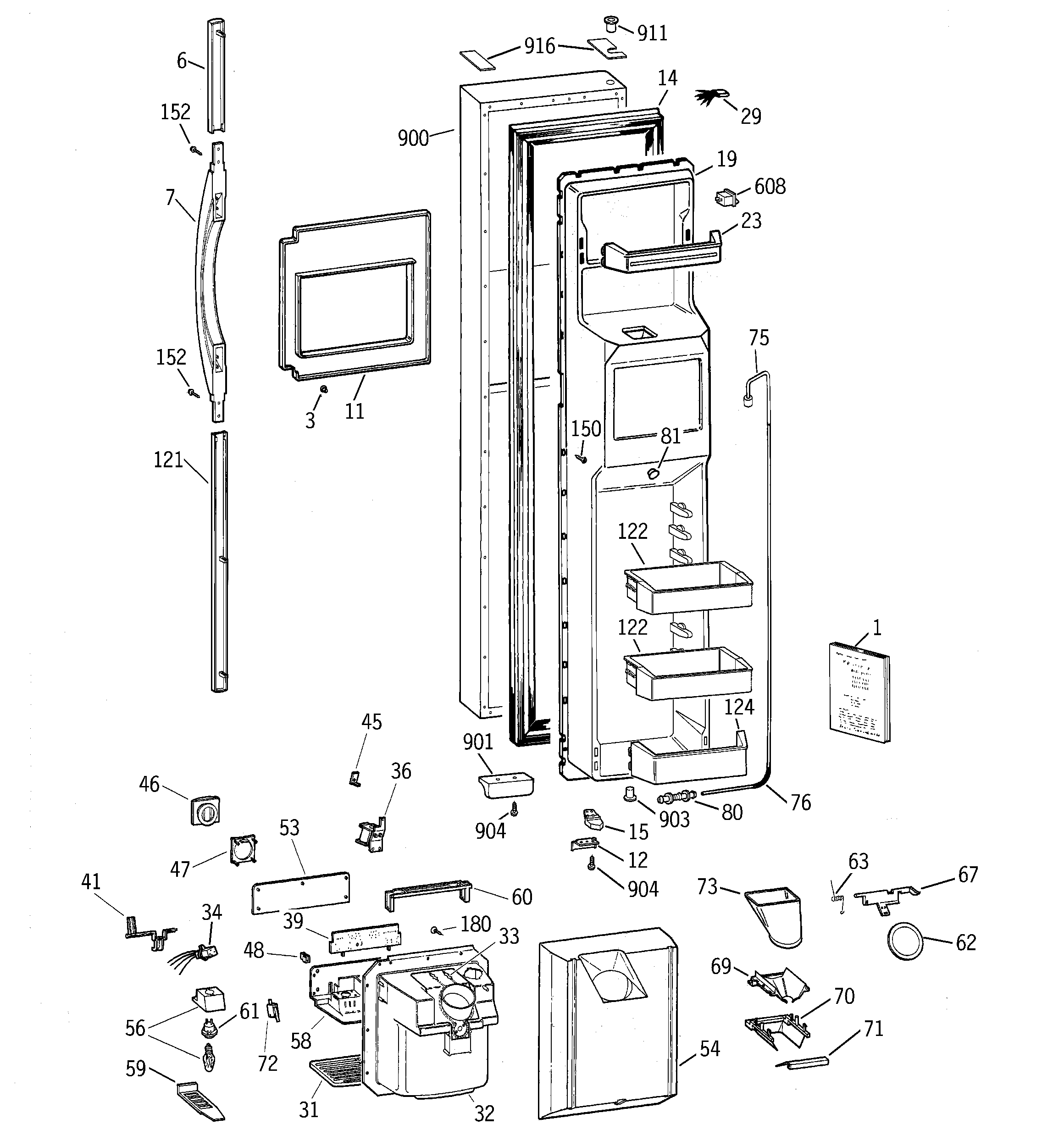 Hotpoint CSG28DHCEWW freezer door diagram