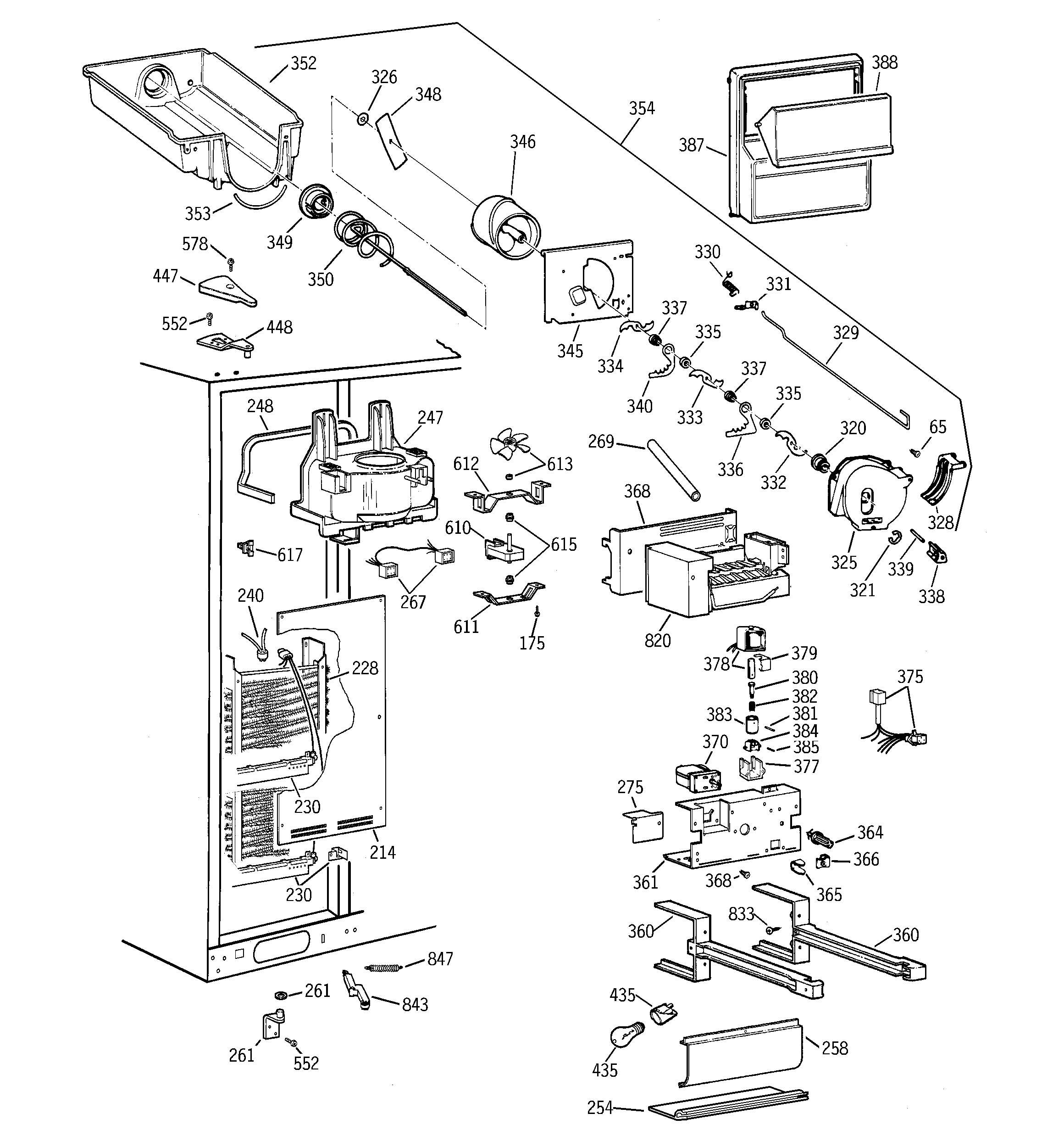 Hotpoint CSG28DHCEWW freezer section diagram