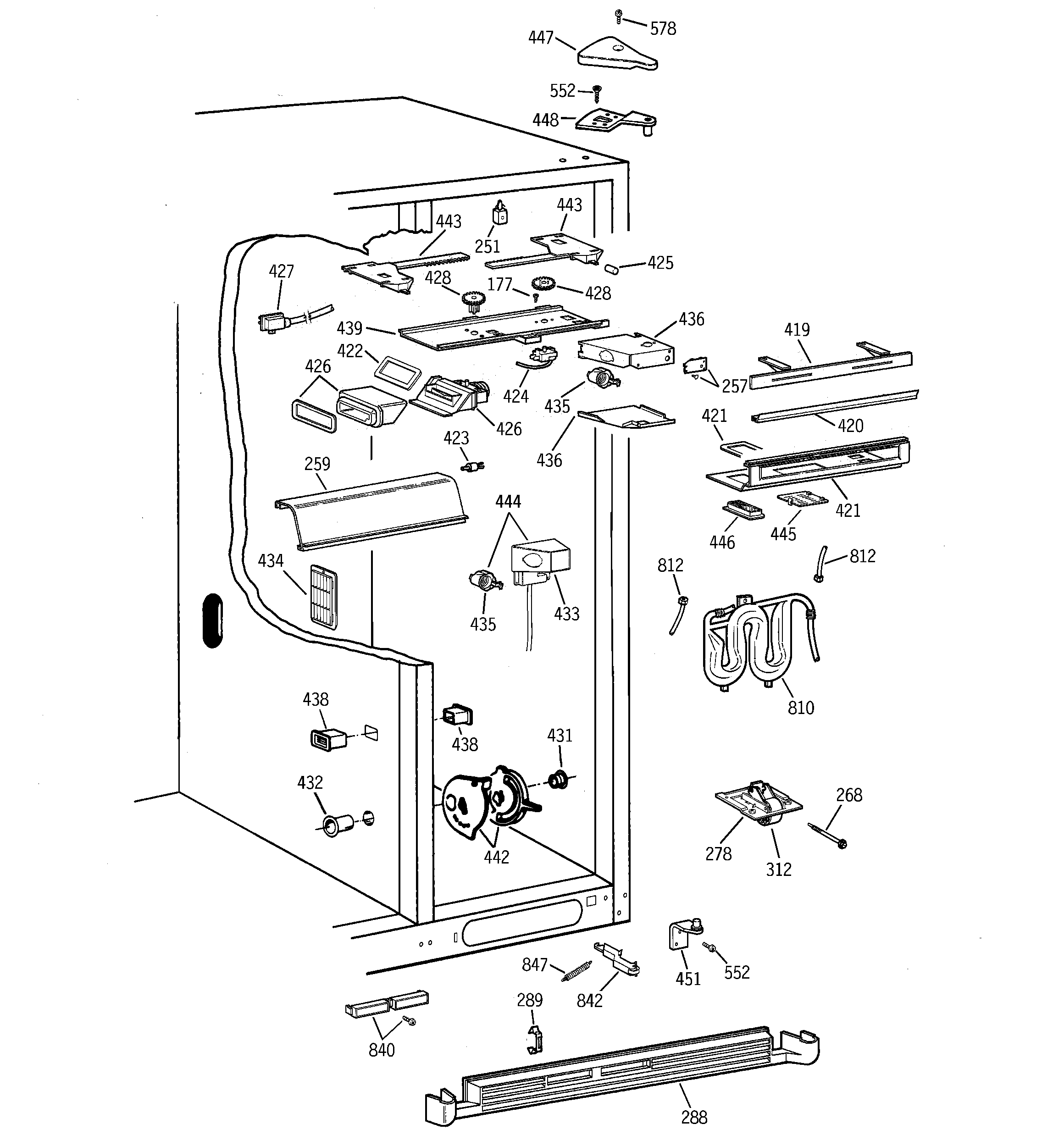Hotpoint CSG28DHCEWW fresh food section diagram