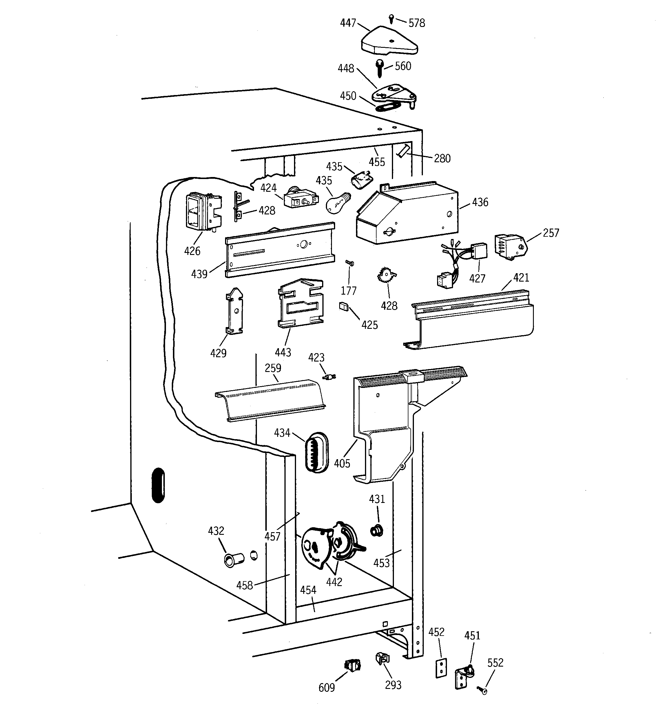 Hotpoint CST20KABEAD fresh food section diagram