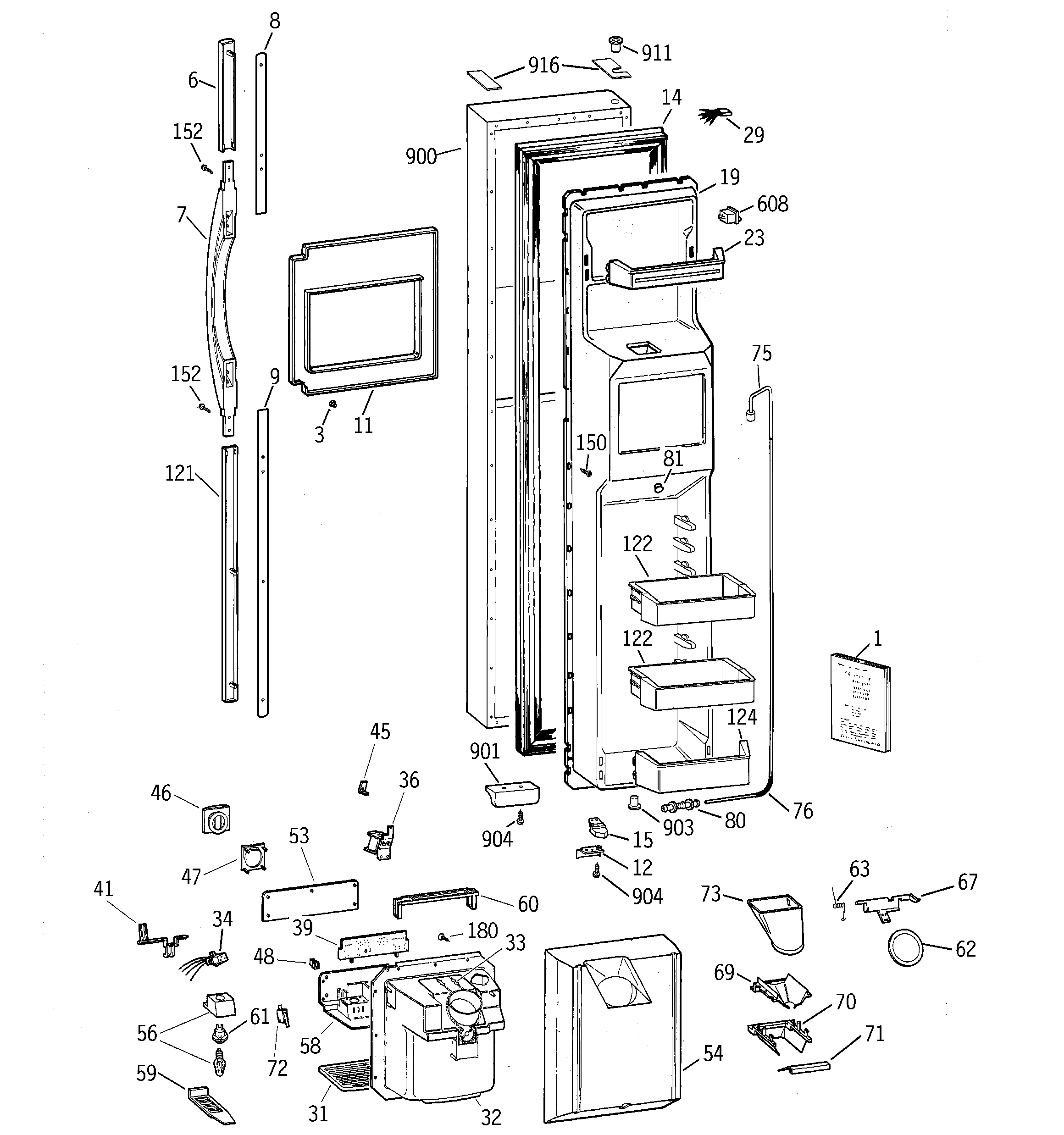 Hotpoint CSK28DRBEAA freezer door diagram