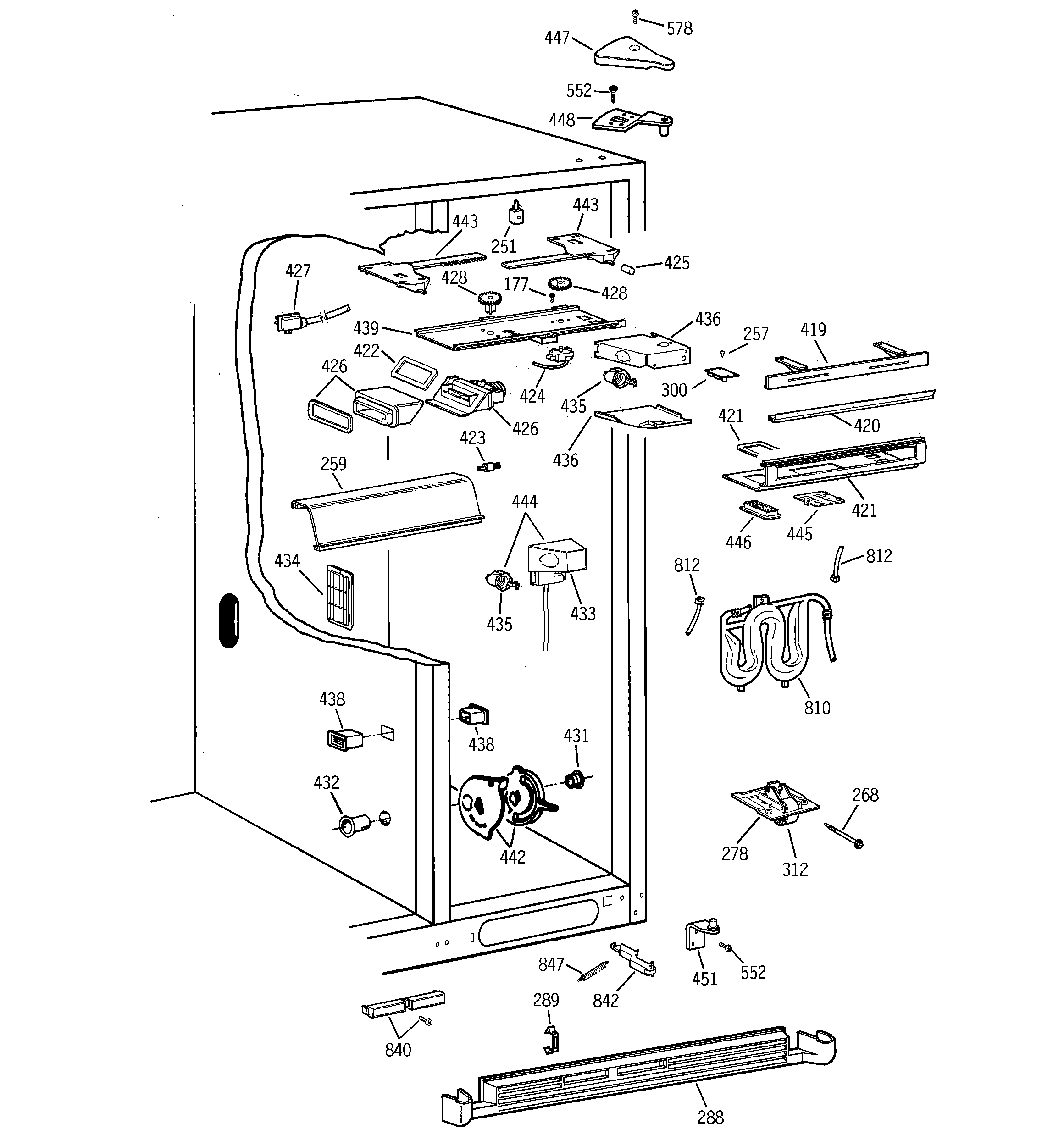Hotpoint CSG28DHCGWW fresh food section diagram