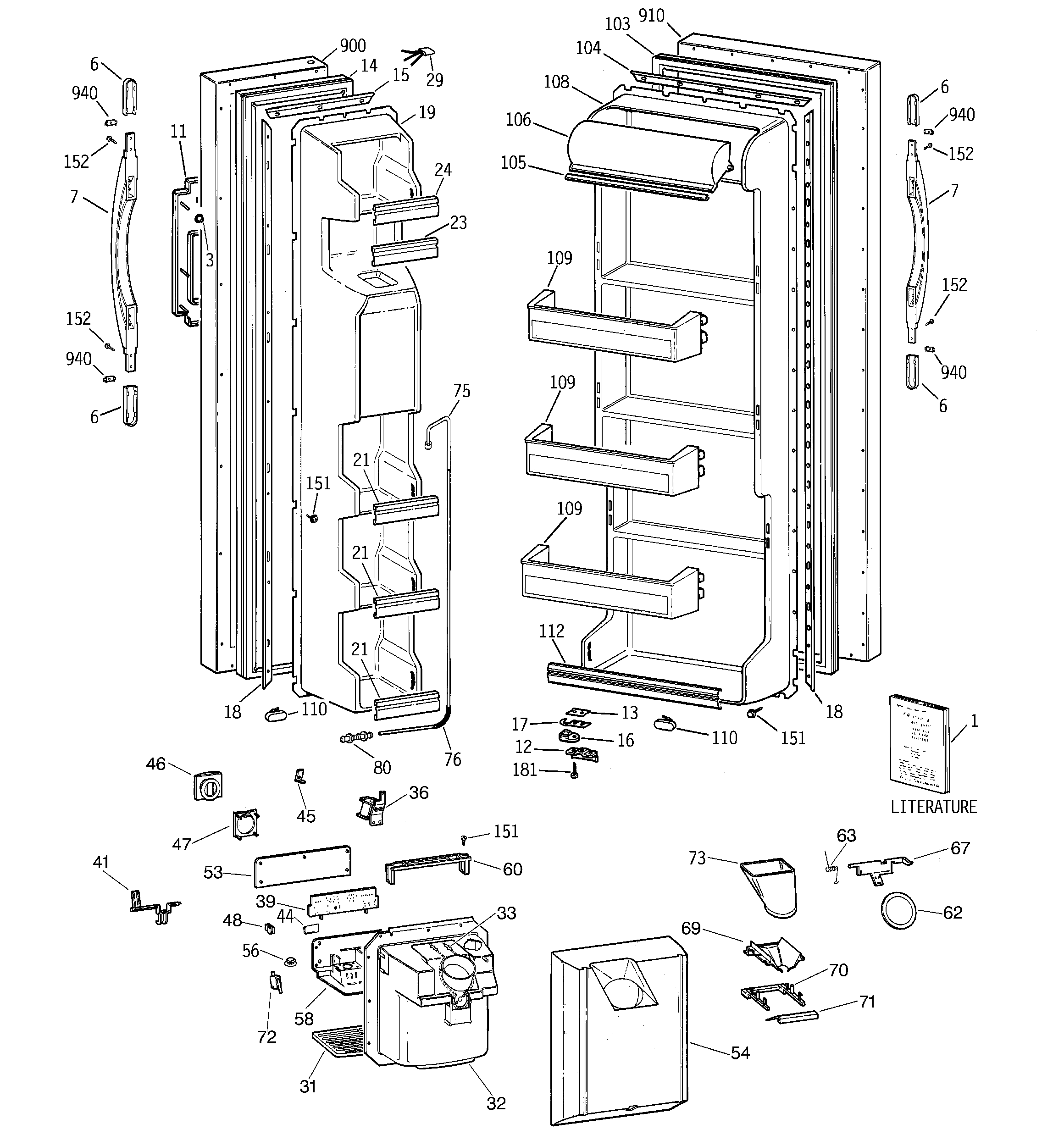 Hotpoint CSM22GRDAWW doors diagram