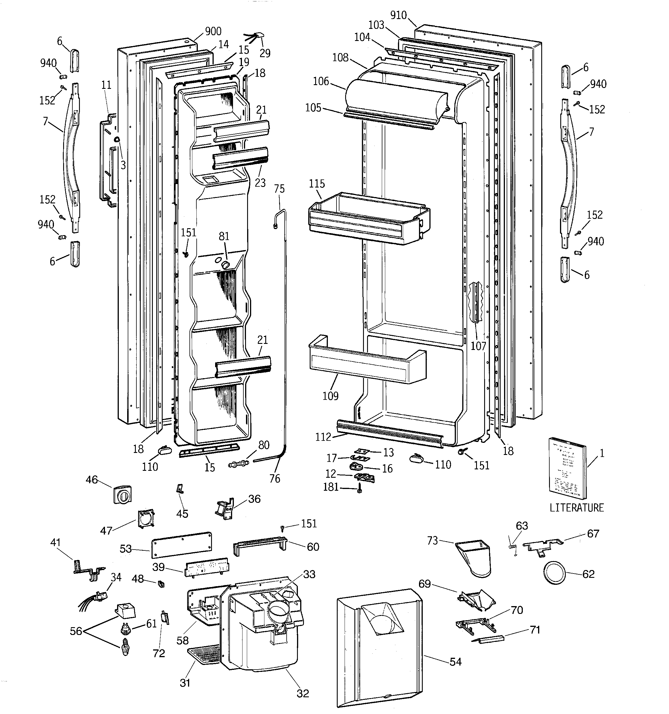 Hotpoint CSM26MRDAWW doors diagram