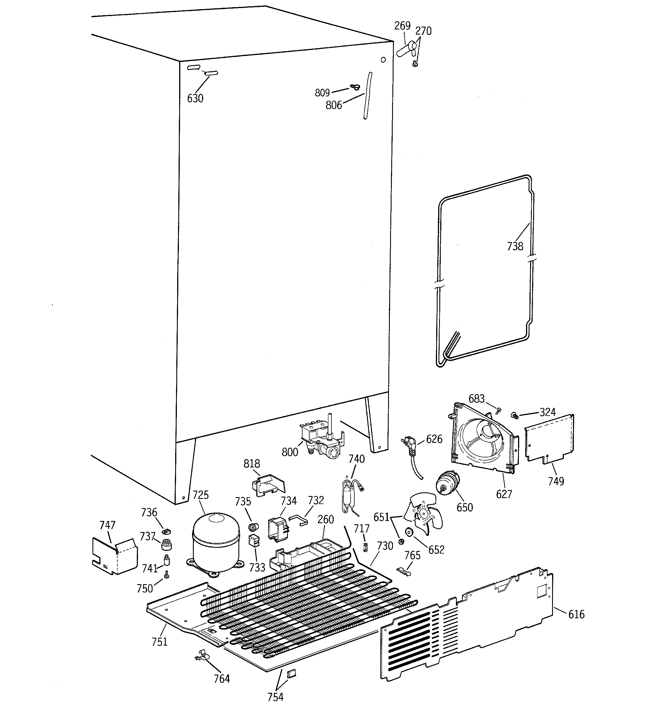 Hotpoint CSX22GRBKWW unit parts diagram